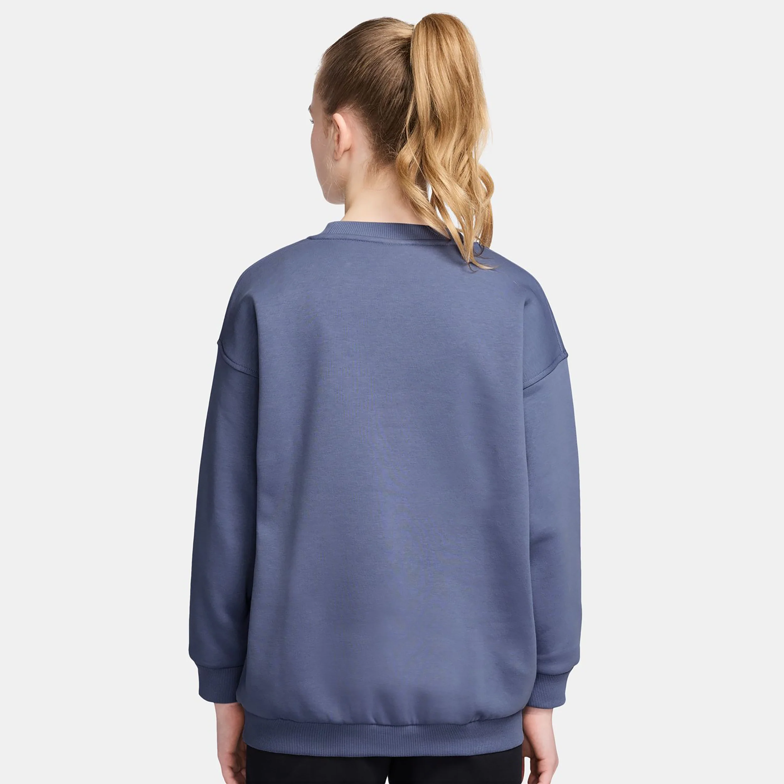 Sportswear Club Fleece Oversized Crew Sudadera Chicas - azul-gris, blanco - Image 2