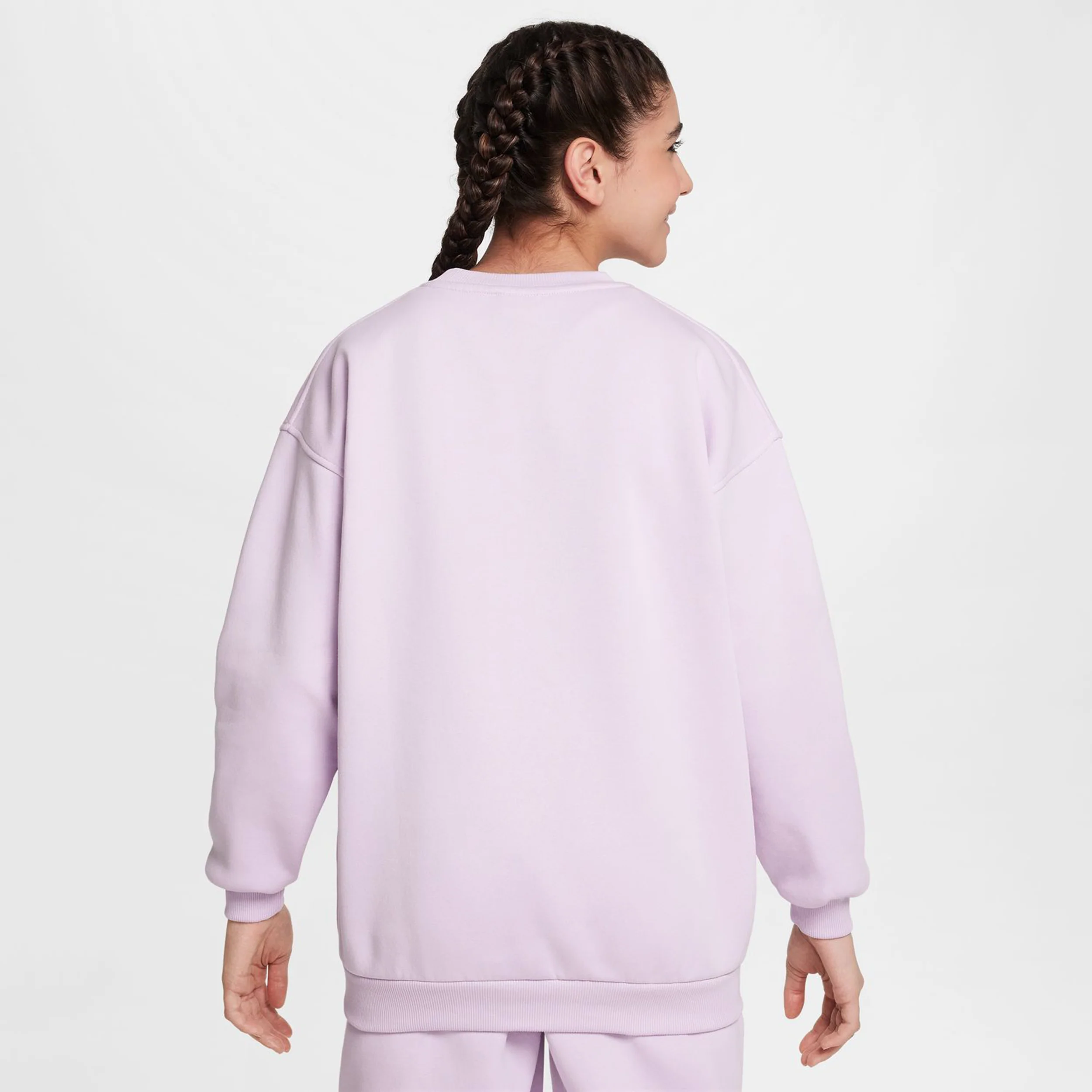 Sportswear Club Fleece Oversized Crew Sudadera Chicas-Morado - Image 2