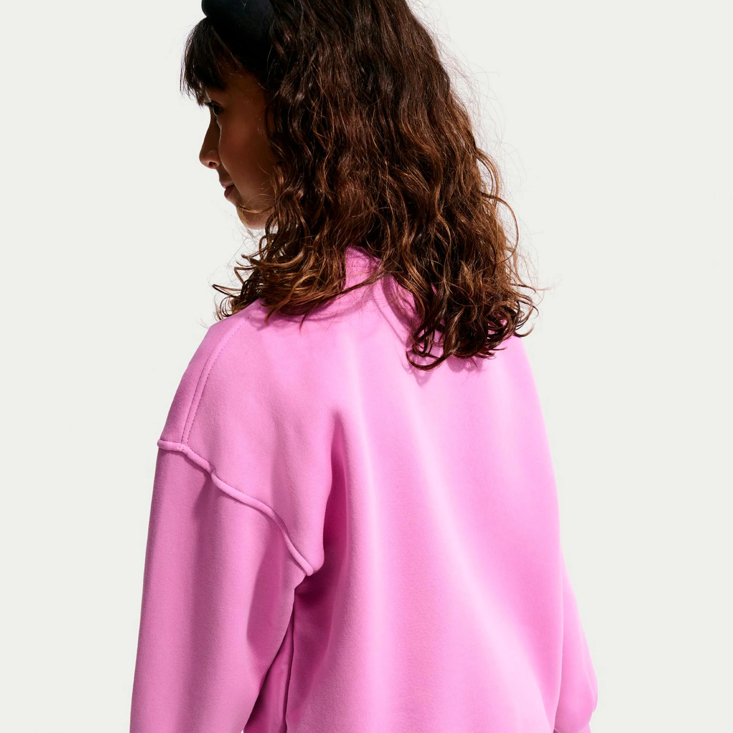 Sportswear Club Fleece Oversized Crew Sudadera Niños-morado, blanco - Image 2