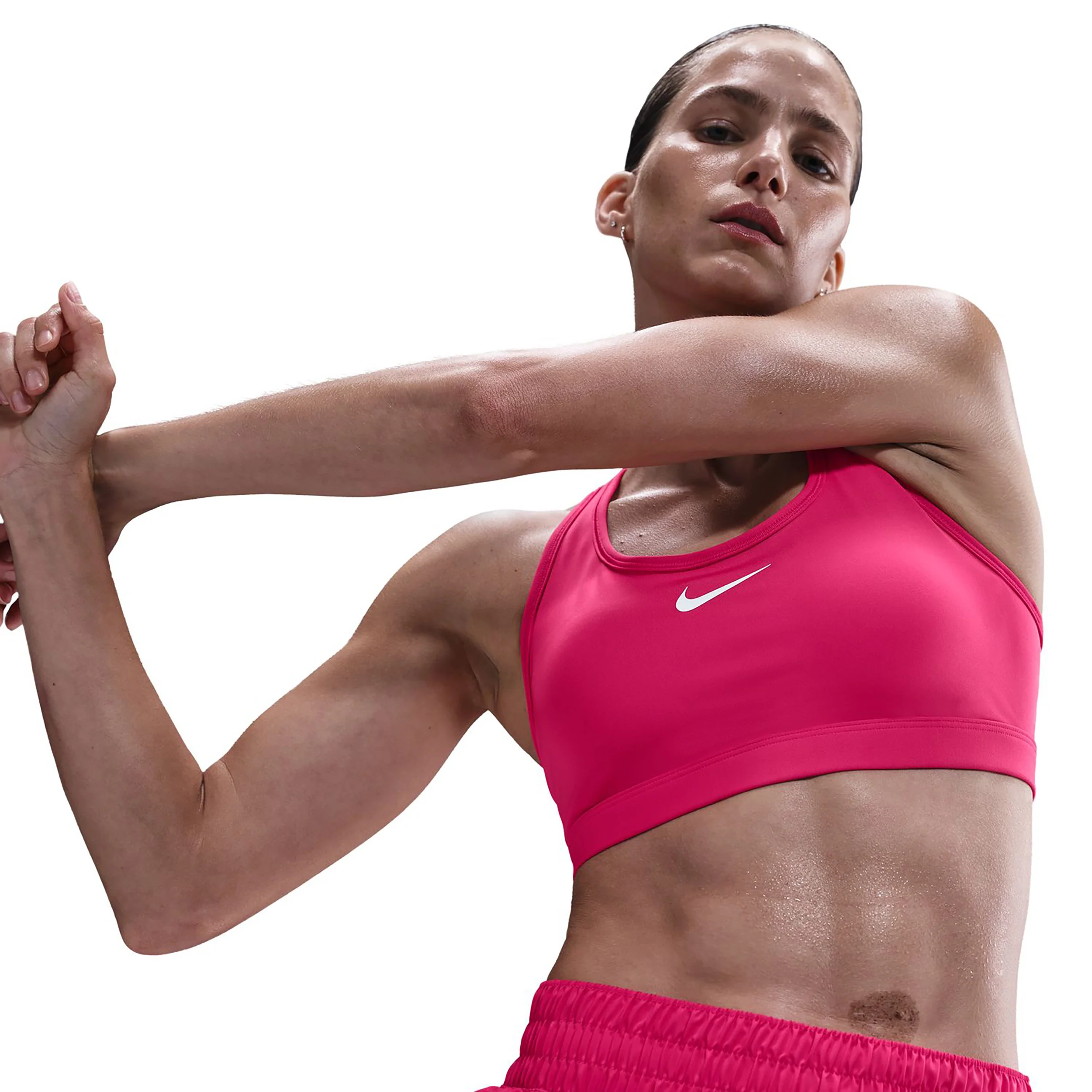 Swoosh Medium Sujetador deportivo Mujeres - berry, blanco - Image 5
