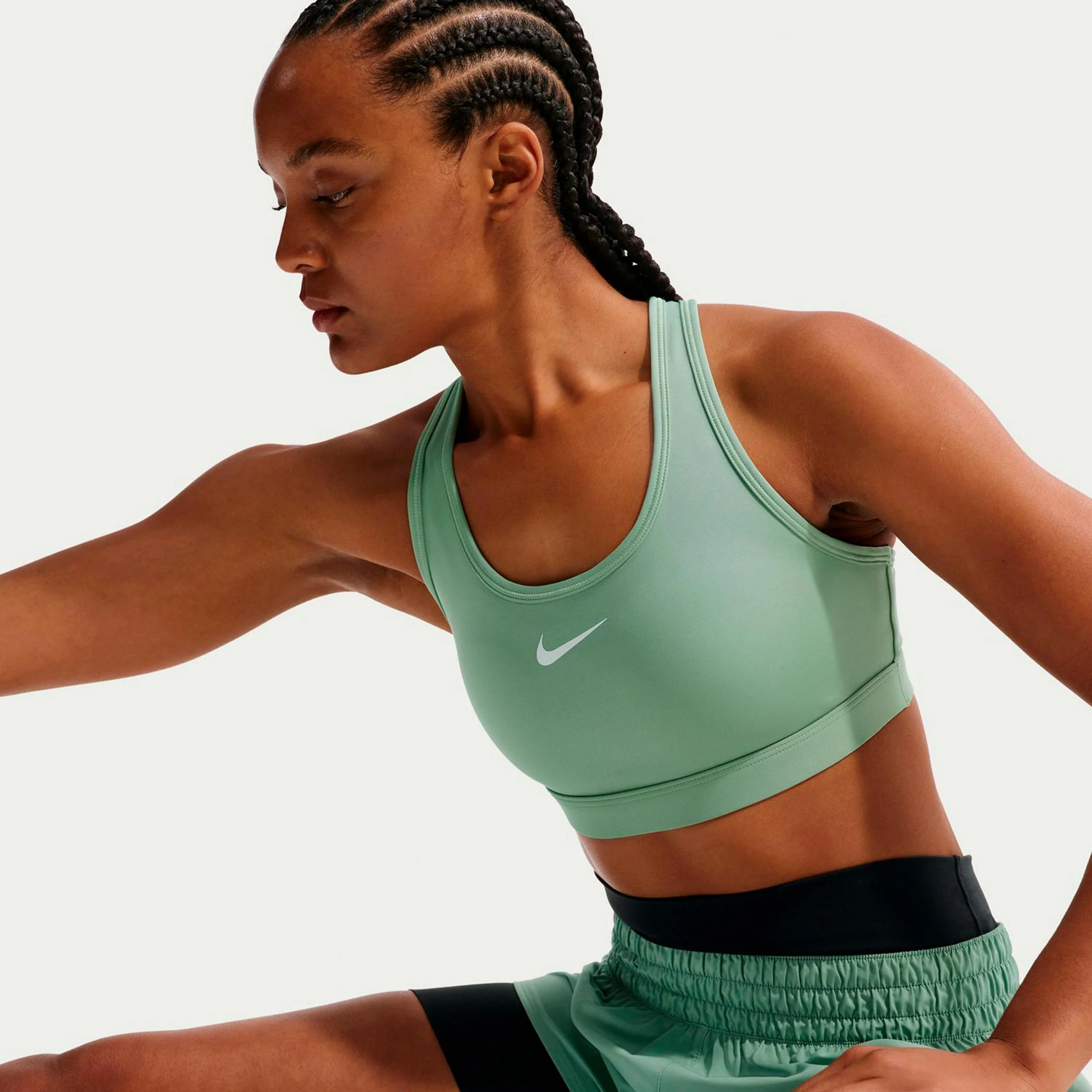 Swoosh Medium Sujetador deportivo Mujeres - salvia, blanco - Image 5