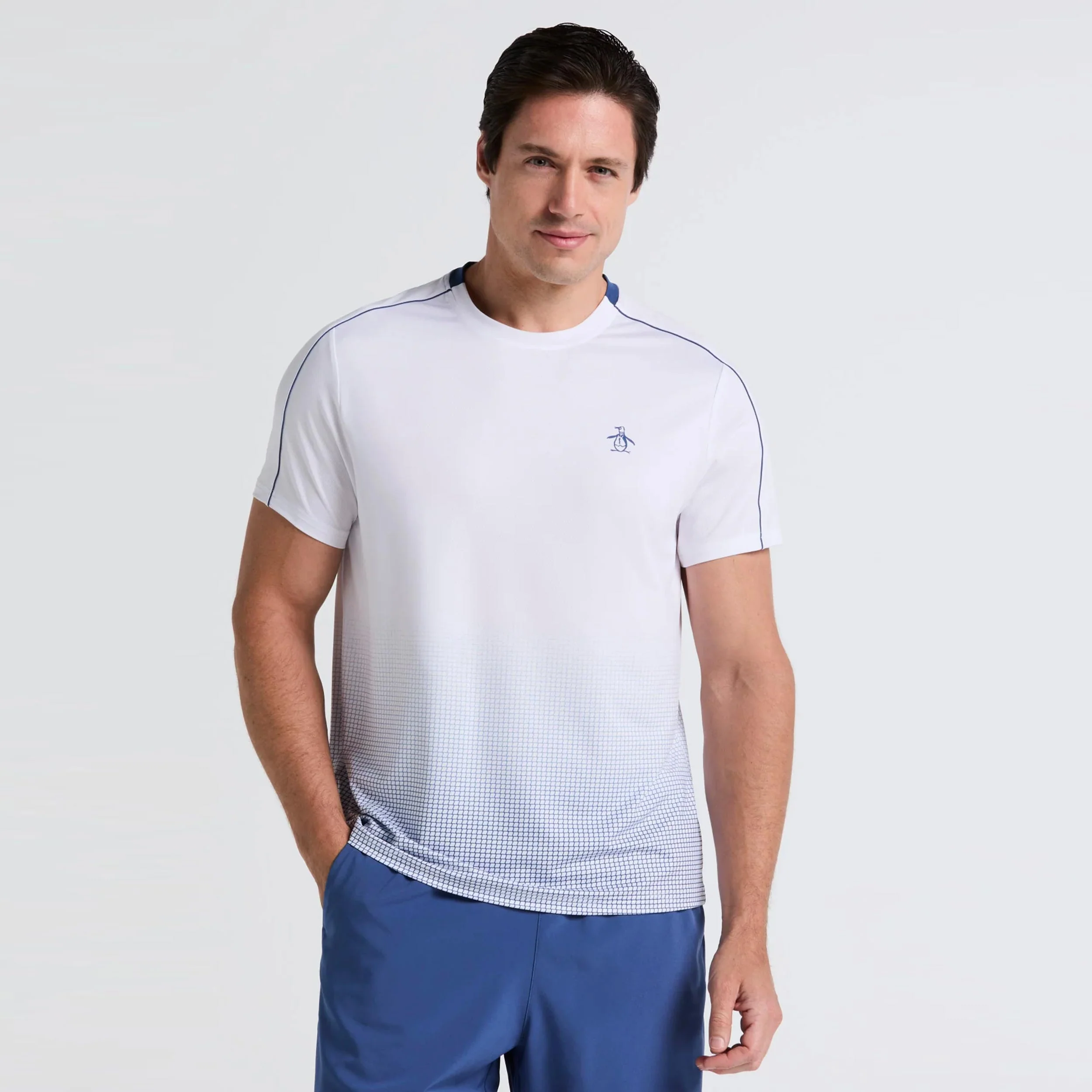Performance Net Block Camiseta De Manga Corta Hombres-Blanco