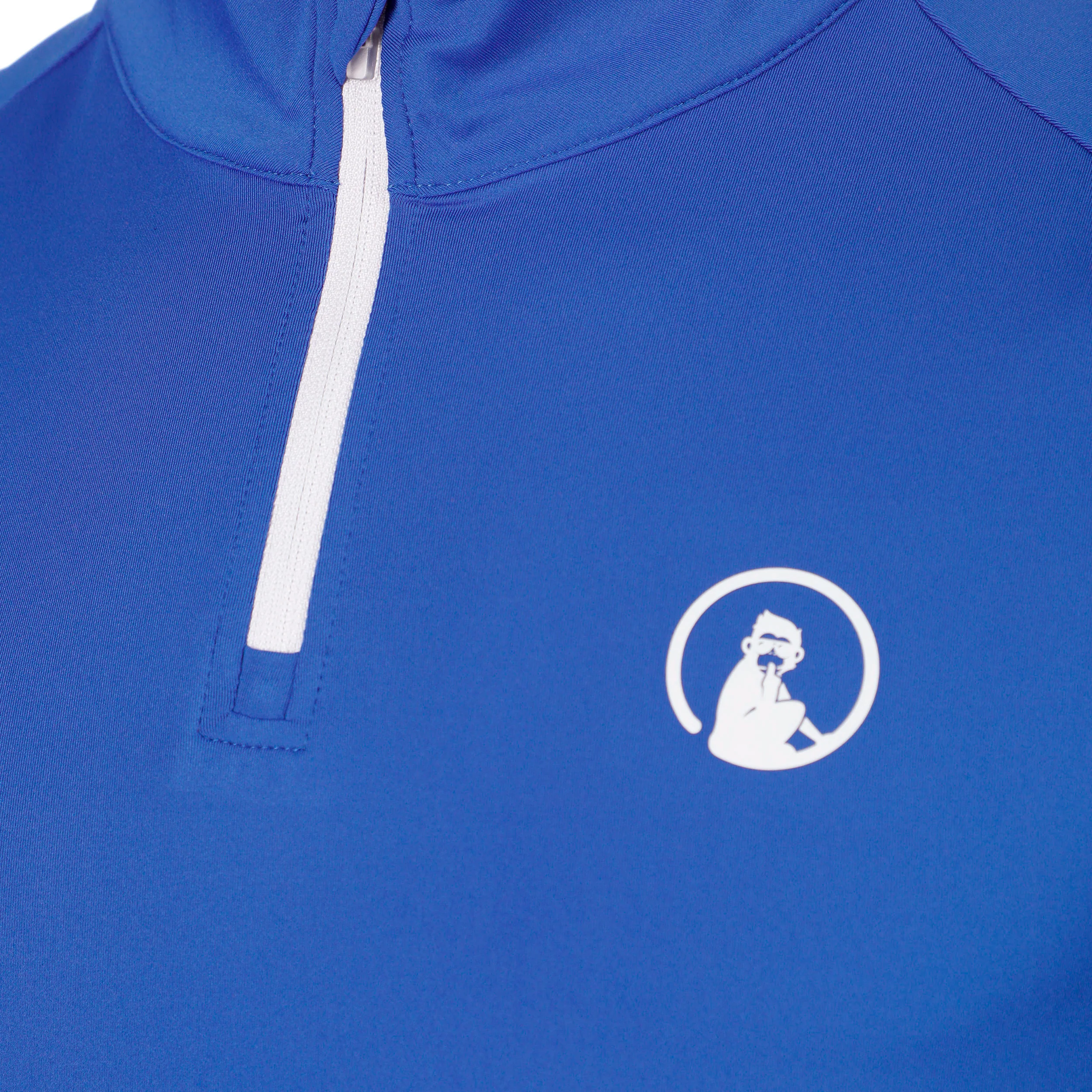 Big Serve 1/4 Zip Camiseta de manga larga Hombres - azul, blanco - Image 3