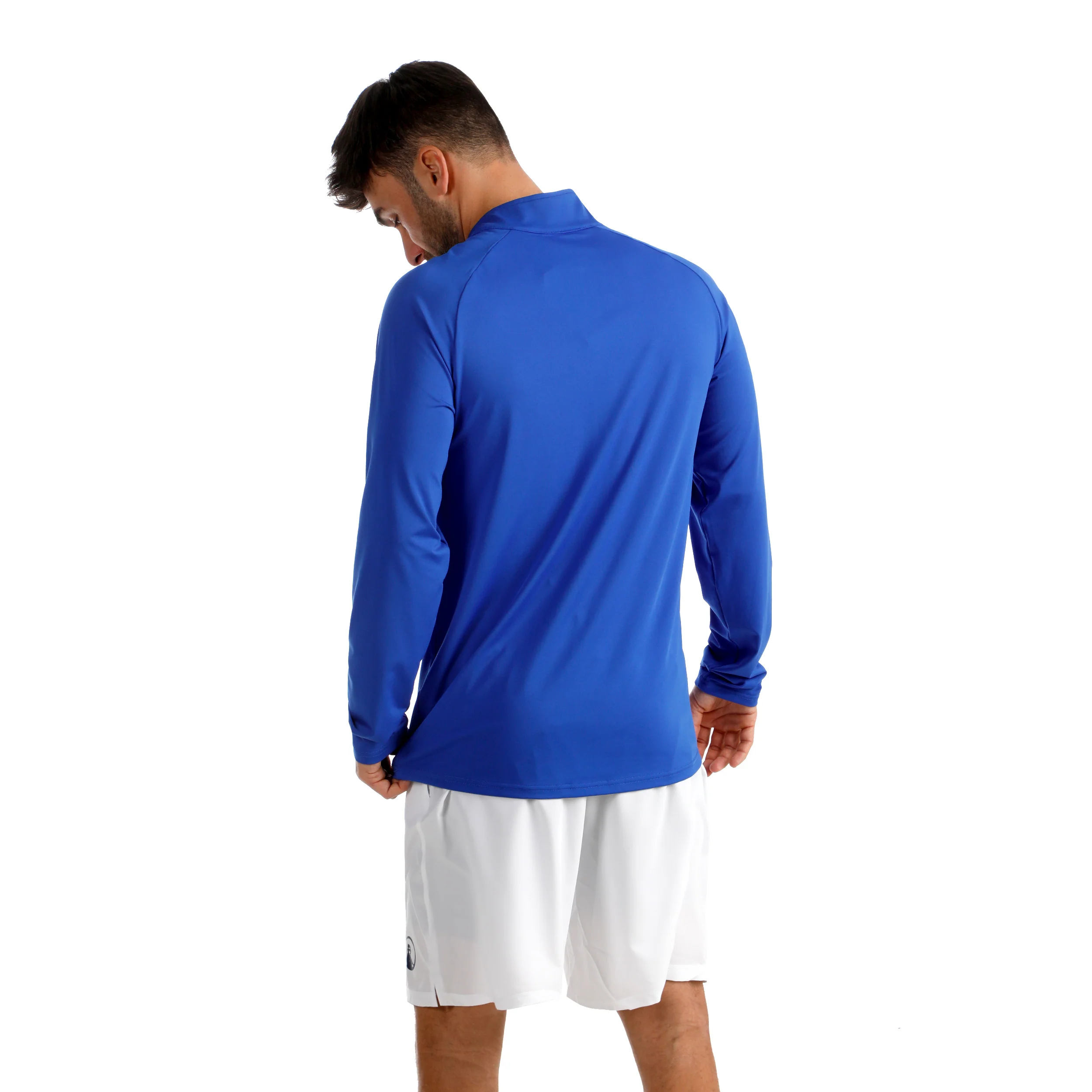 Big Serve 1/4 Zip Camiseta de manga larga Hombres - azul, blanco - Image 6