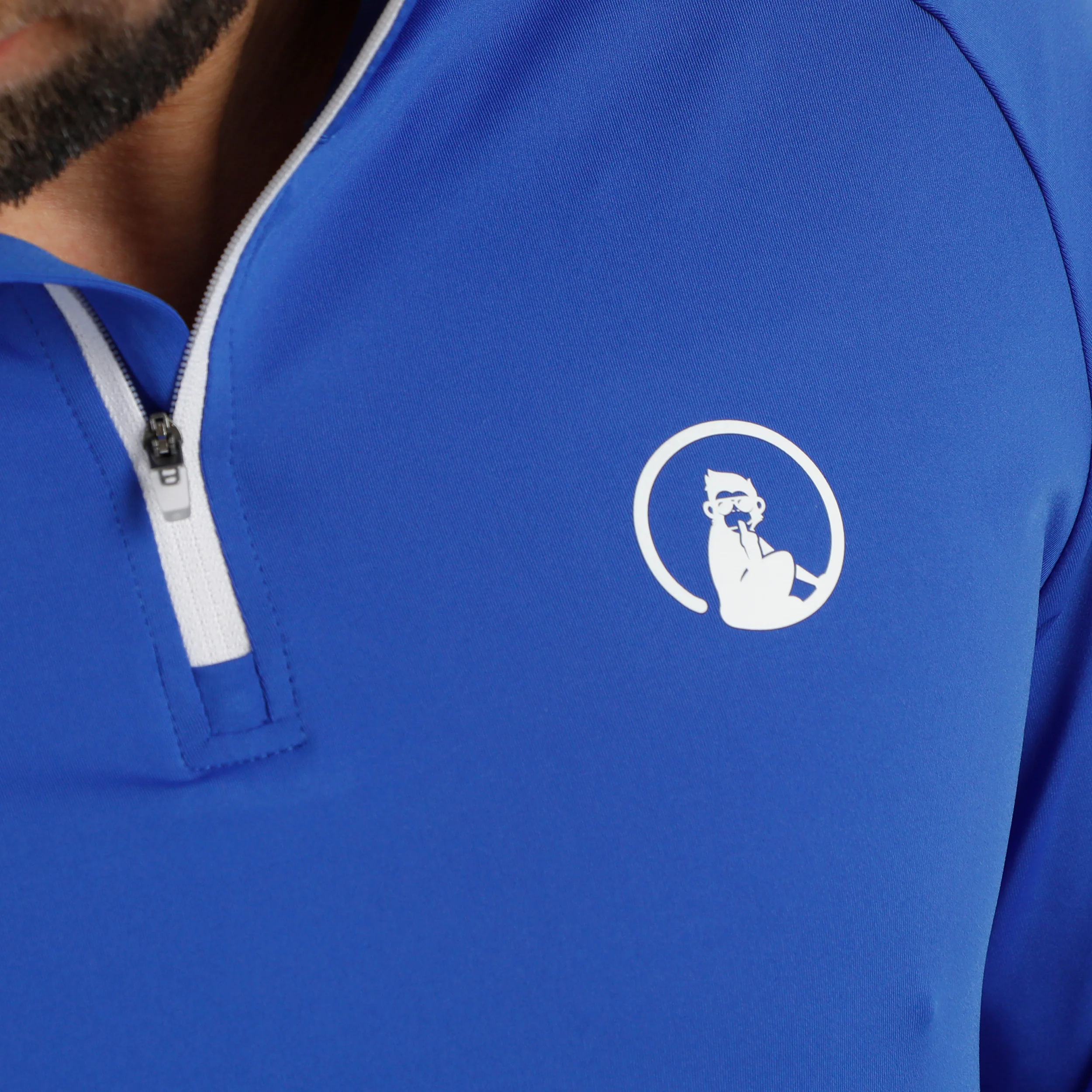 Big Serve 1/4 Zip Camiseta de manga larga Hombres - azul, blanco - Image 7