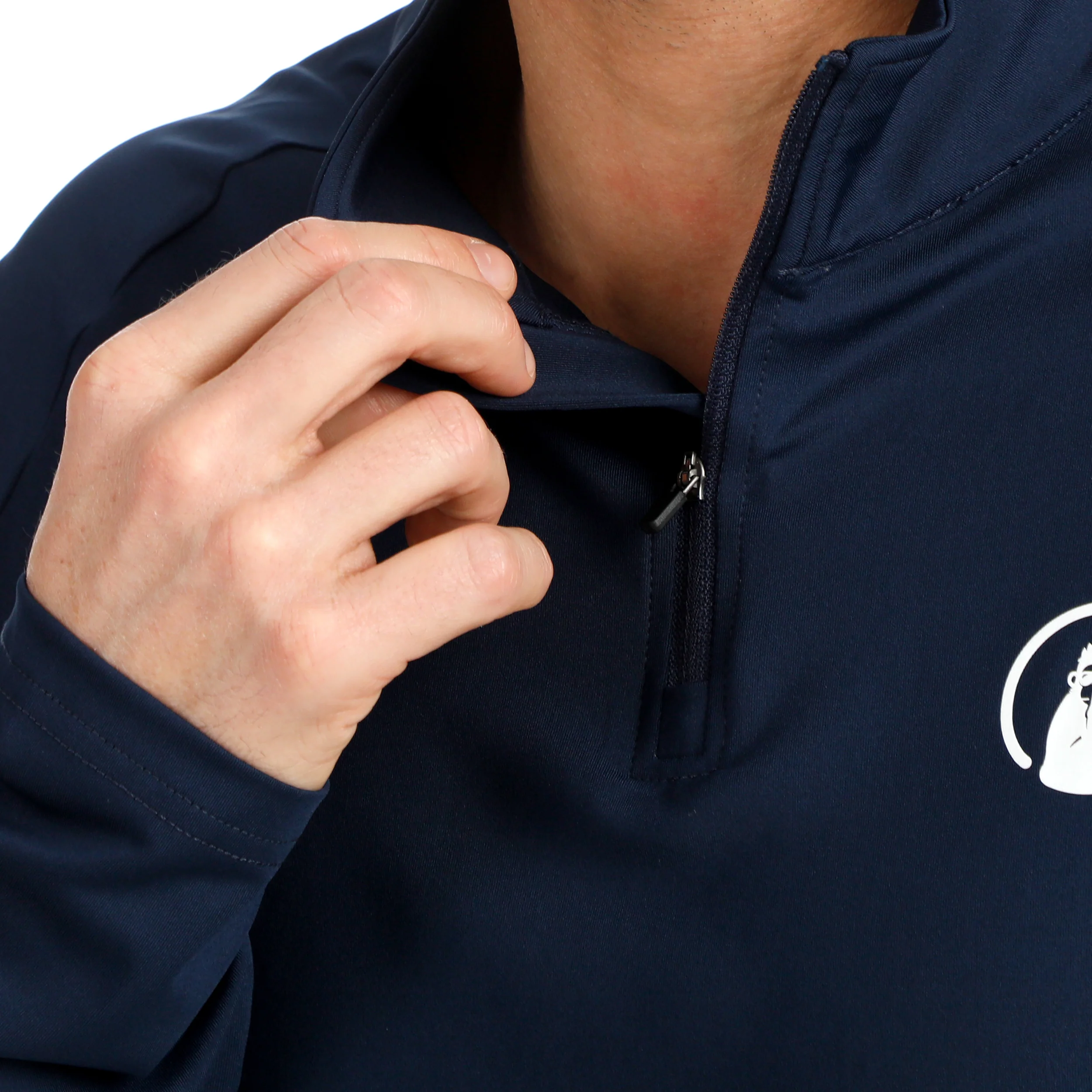Big Serve 1/4 Zip Camiseta de manga larga Hombres-azul oscuro - Image 6
