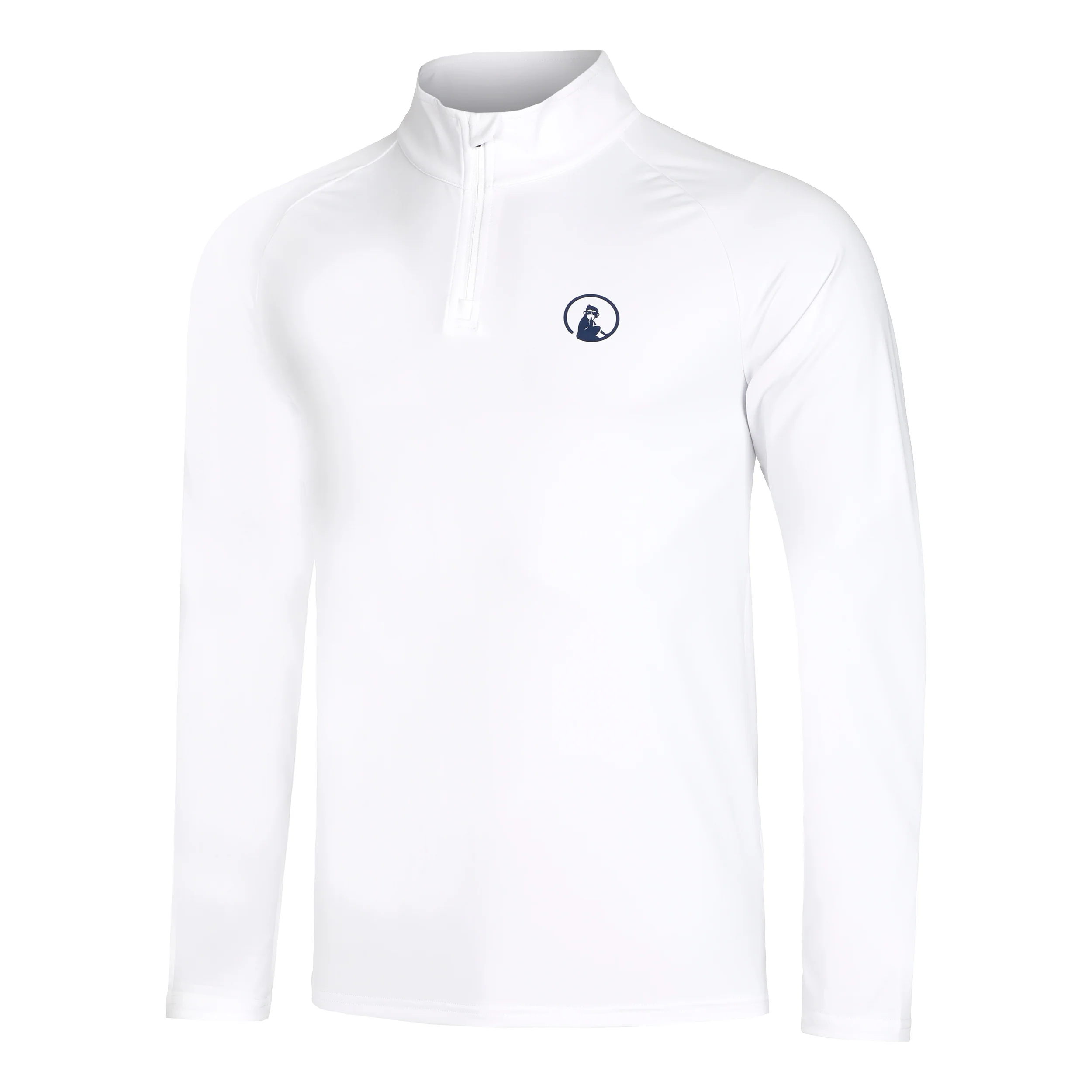 Big Serve 1/4 Zip Camiseta De Manga Larga Hombres-Blanco
