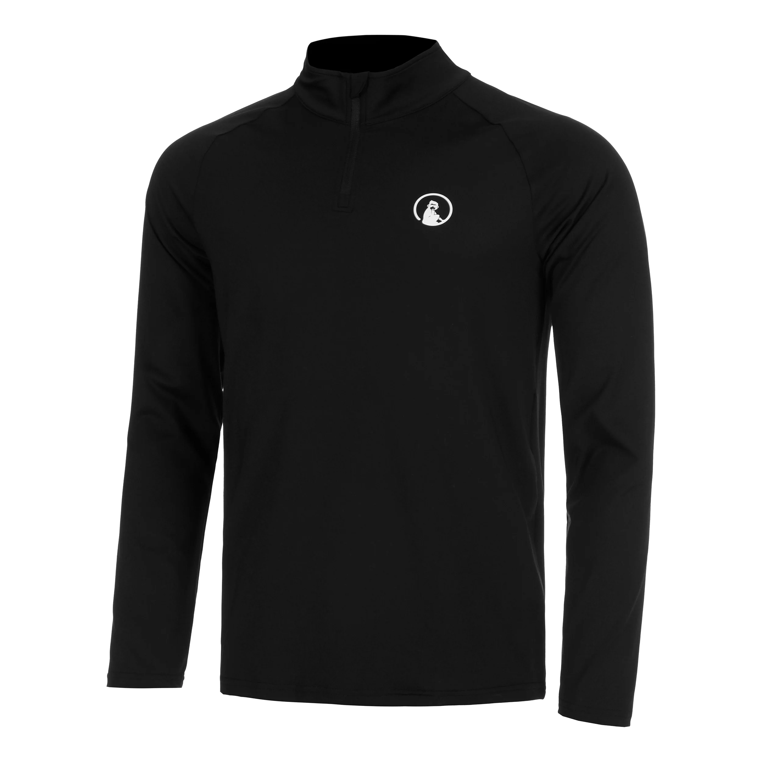 Big Serve 1/4 Zip Camiseta De Manga Larga Hombres-Negro