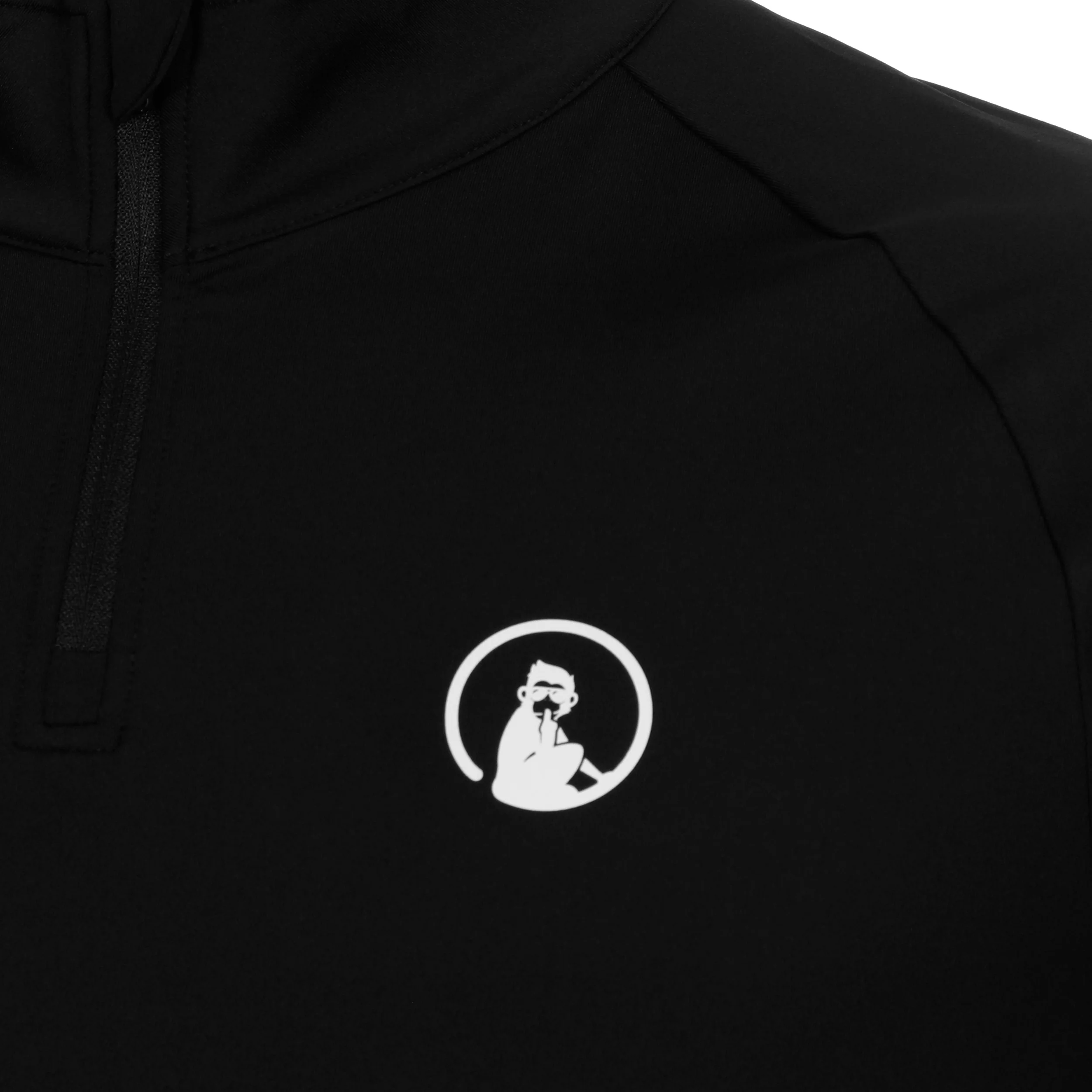 Big Serve 1/4 Zip Camiseta De Manga Larga Hombres-Negro - Image 3