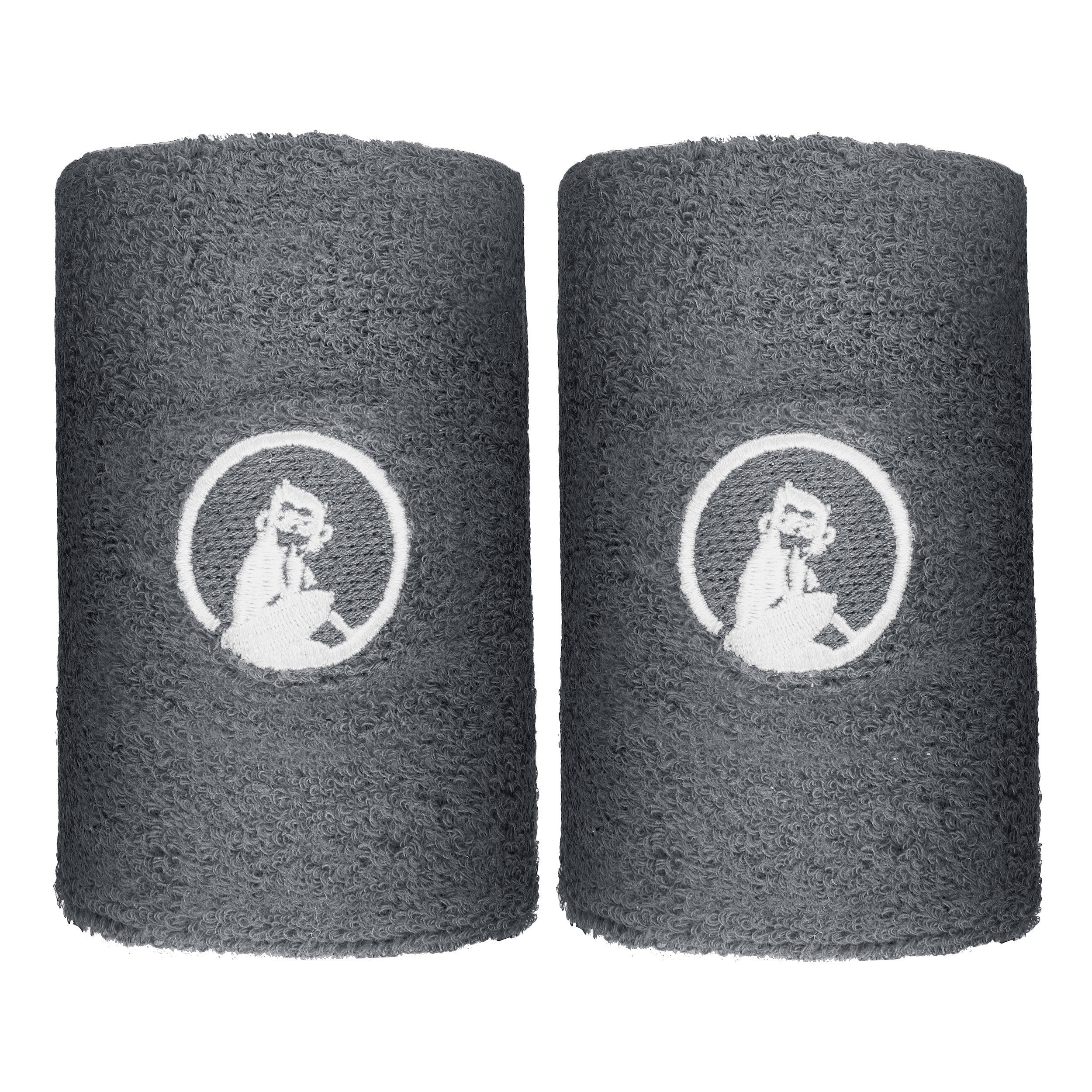Cinta para sudor Pack de 2 largo - gris oscuro, blanco