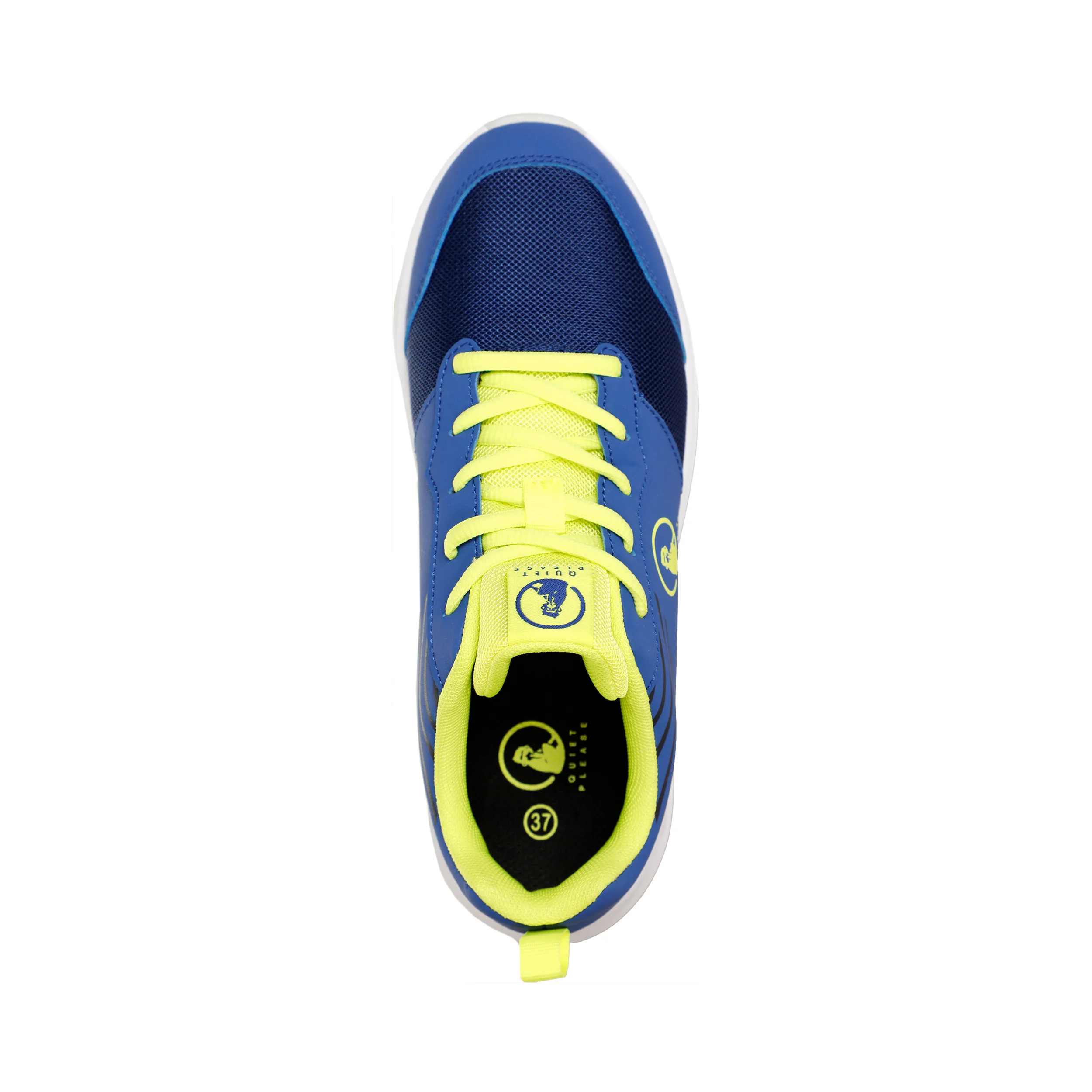 Courtstyler Lace Up Zapatilla Todas Las Superficies Niños-Azul,Amarillo - Image 3