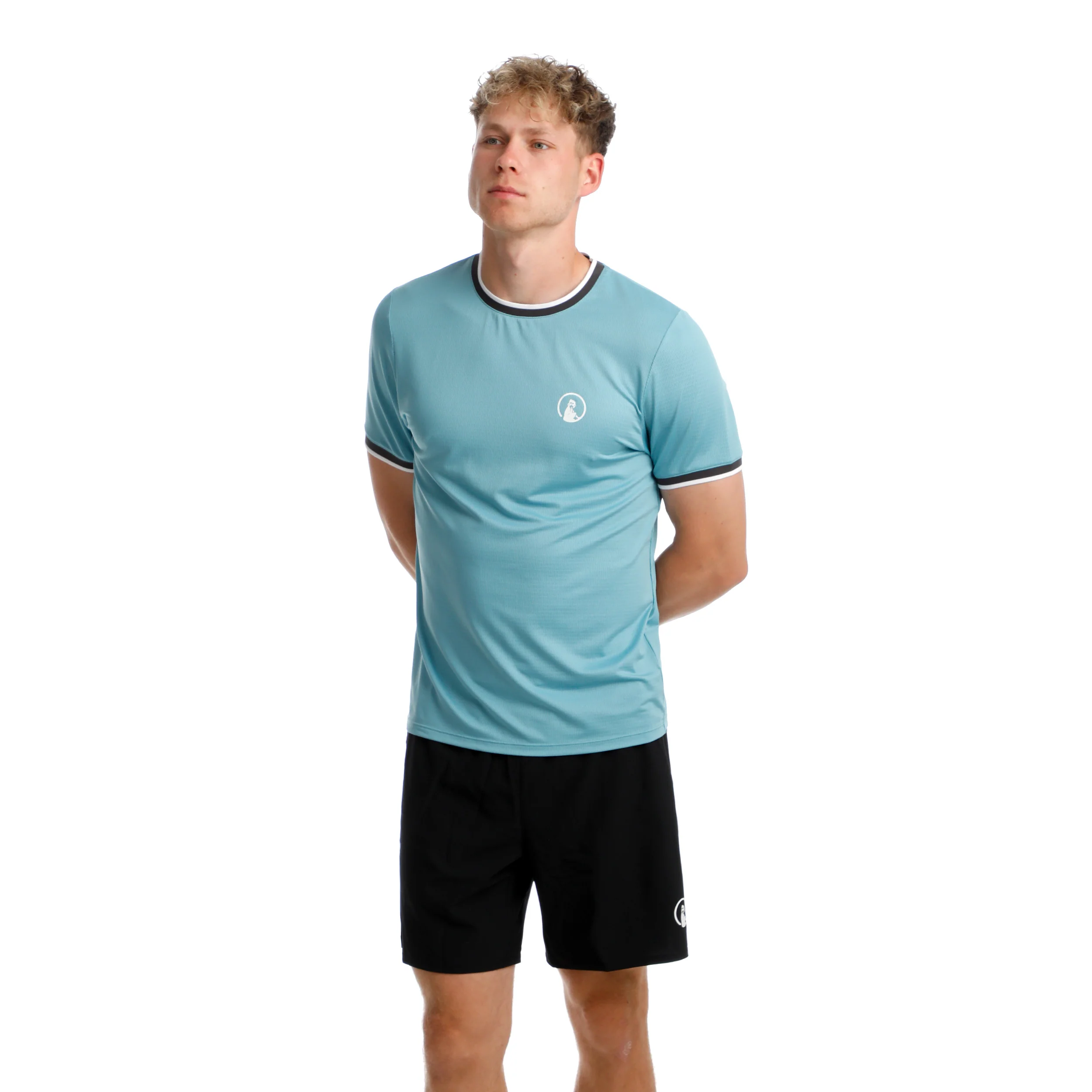 Create Break Ringer Camiseta De Manga Corta Hombres-Azul Claro,Blanco - Image 6