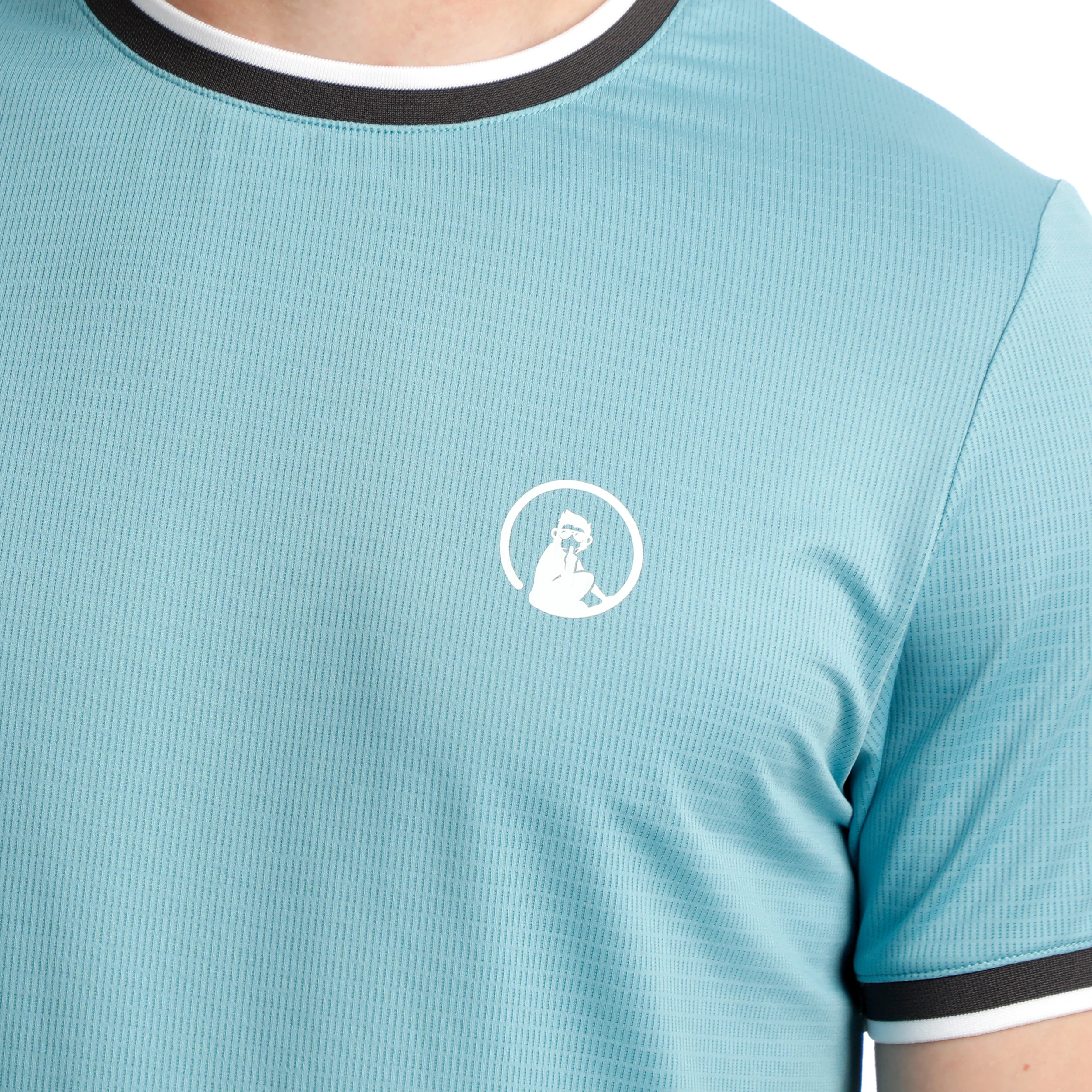 Create Break Ringer Camiseta De Manga Corta Hombres-Azul Claro,Blanco - Image 8