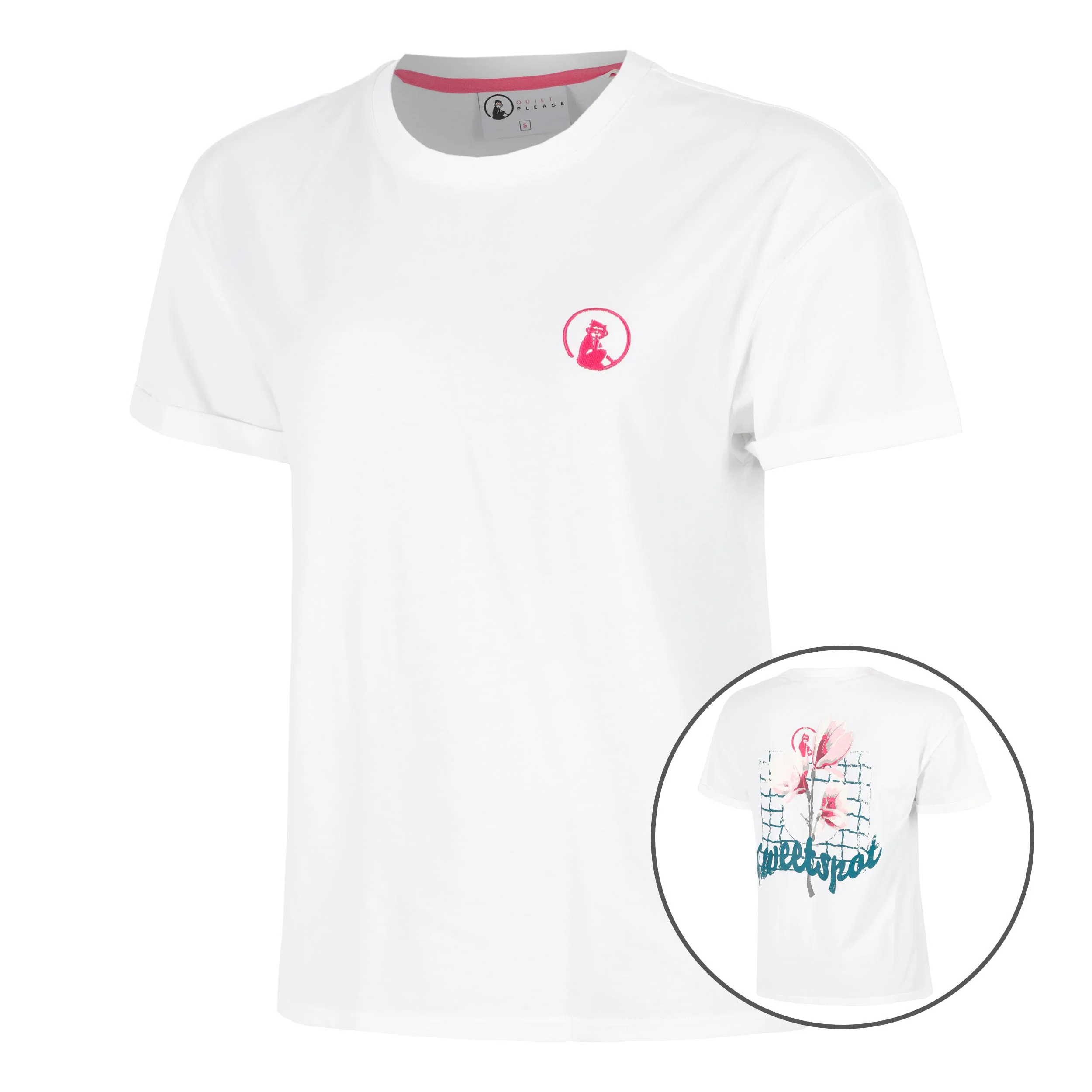 Create Flower Camiseta De Manga Corta Mujeres-Blanco,Multicolor