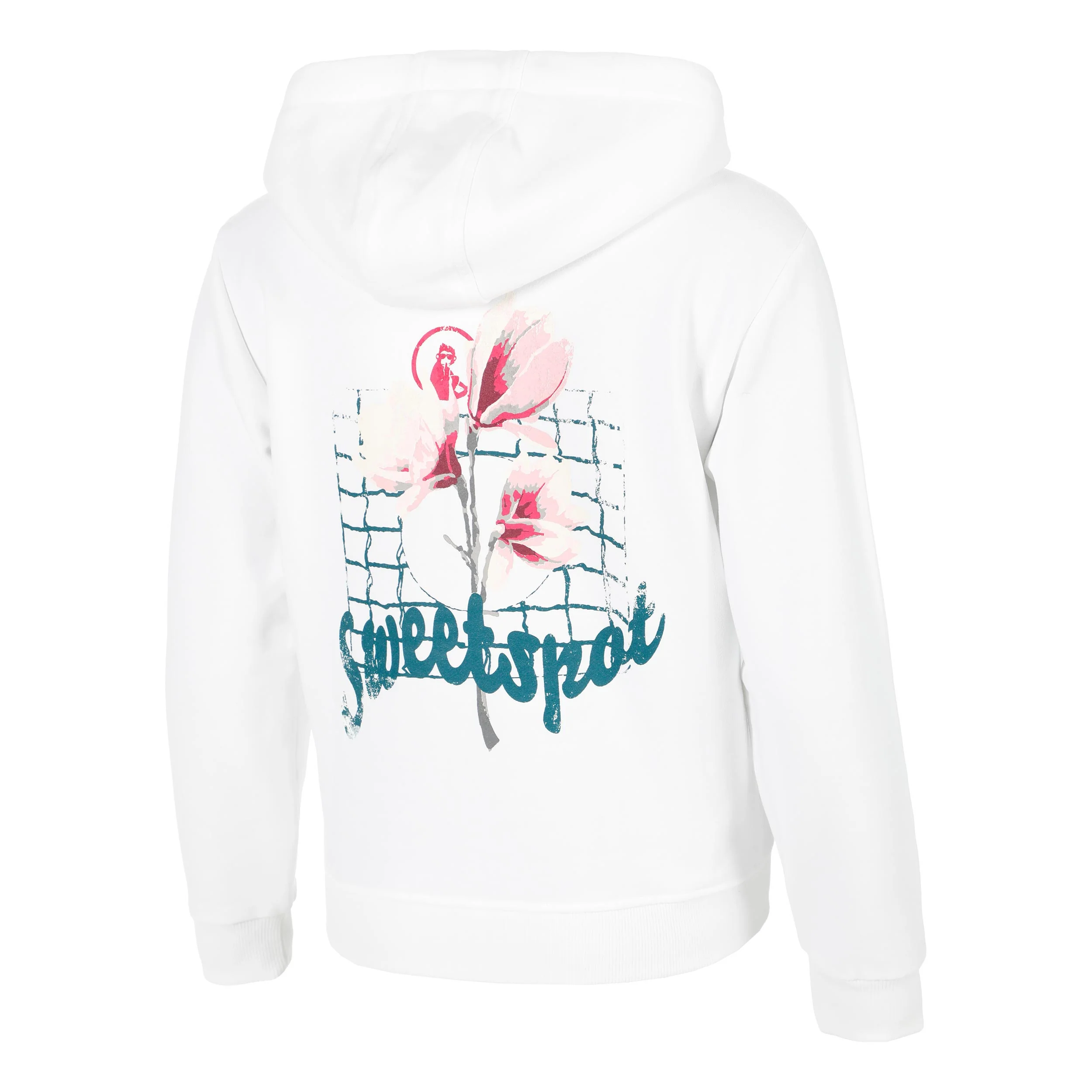 Create Flower Zip Sudadera Con Cremallera Mujeres-Blanco,Multicolor - Image 3