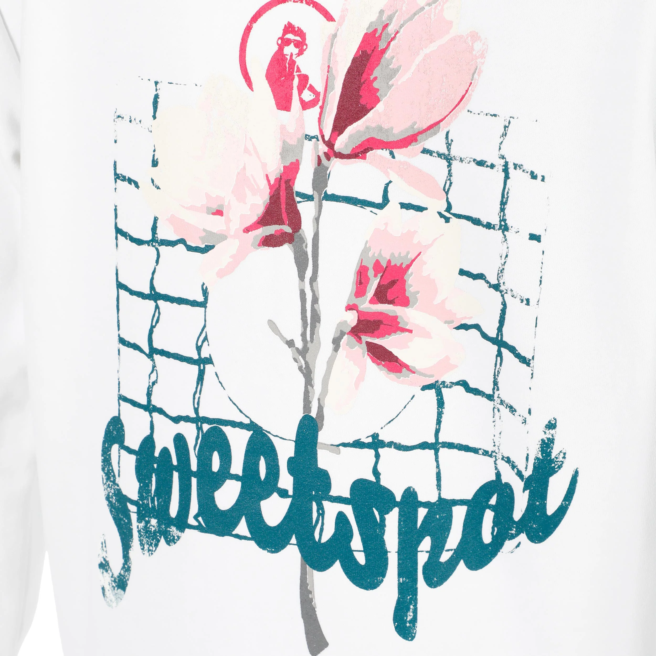 Create Flower Zip Sudadera Con Cremallera Mujeres-Blanco,Multicolor - Image 6