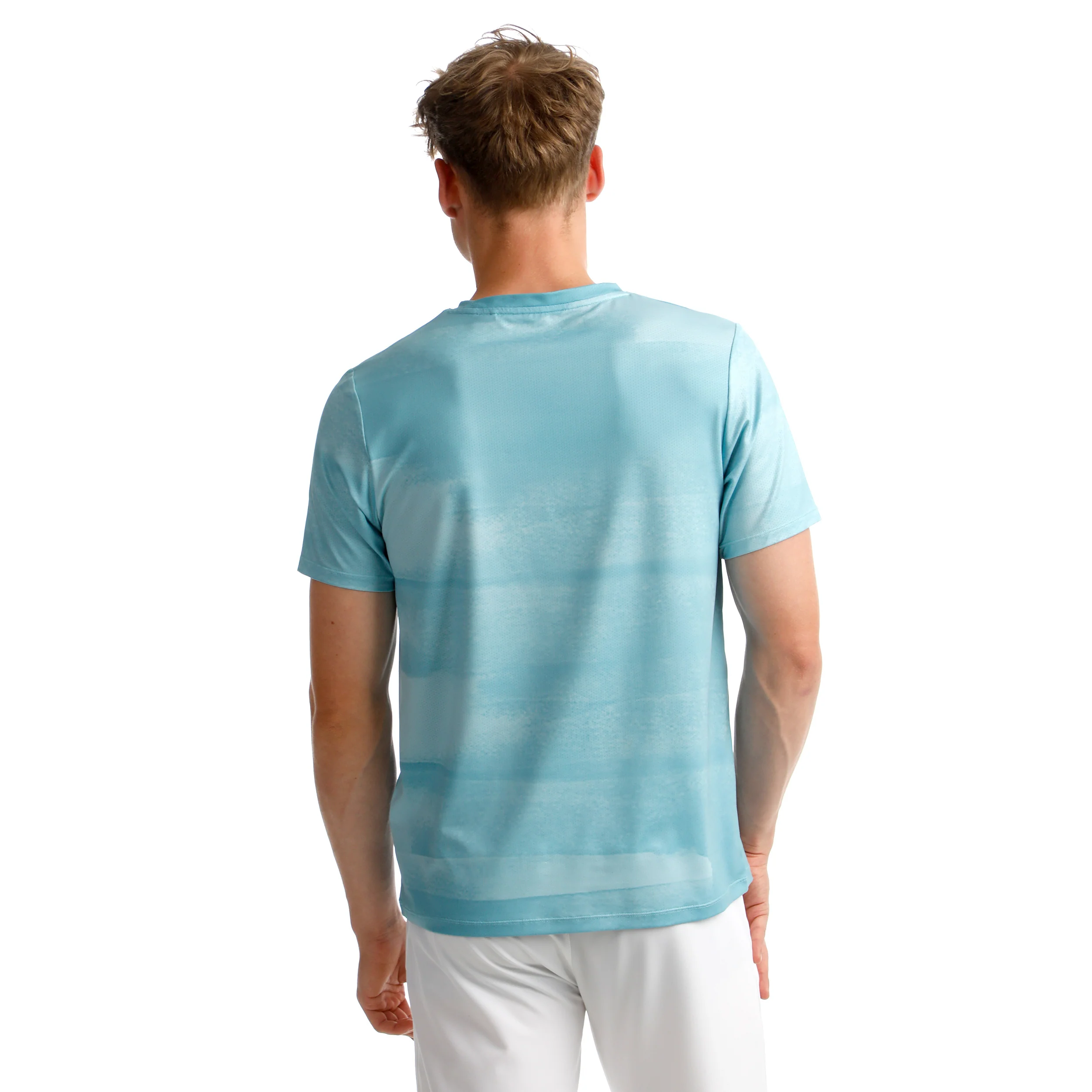 Create Receiver Wipe Camiseta De Manga Corta Hombres-Azul Claro,Blanco - Image 6