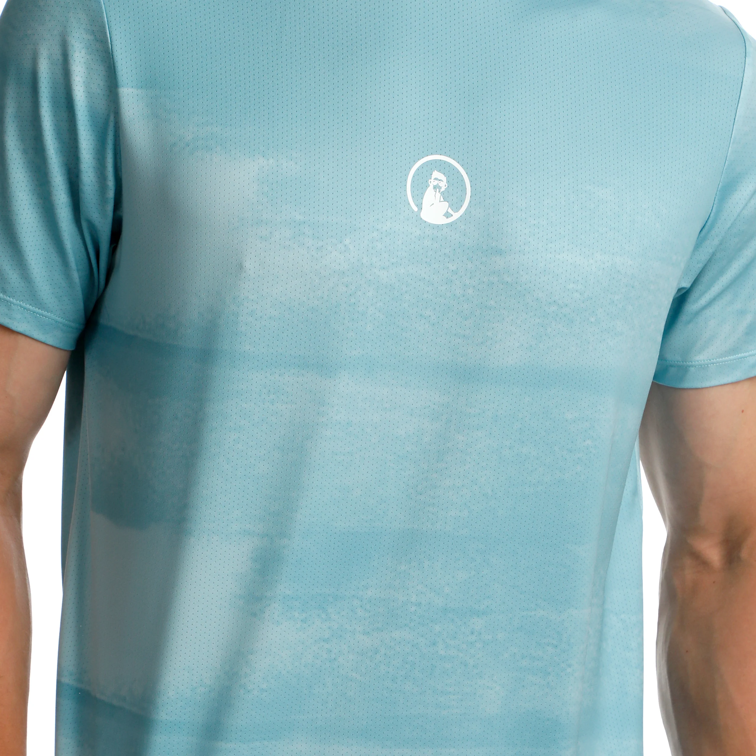 Create Receiver Wipe Camiseta De Manga Corta Hombres-Azul Claro,Blanco - Image 7