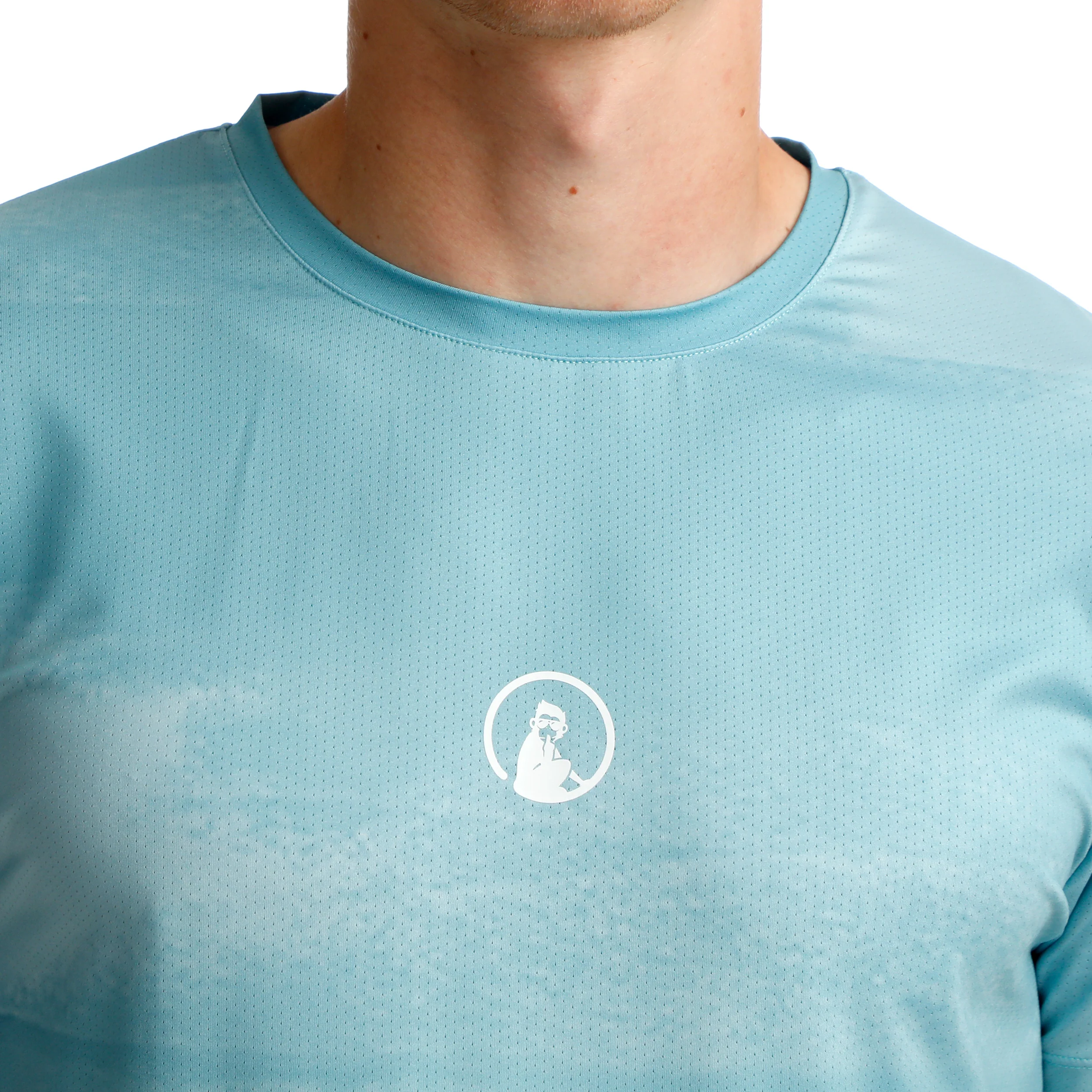 Create Receiver Wipe Camiseta De Manga Corta Hombres-Azul Claro,Blanco - Image 8
