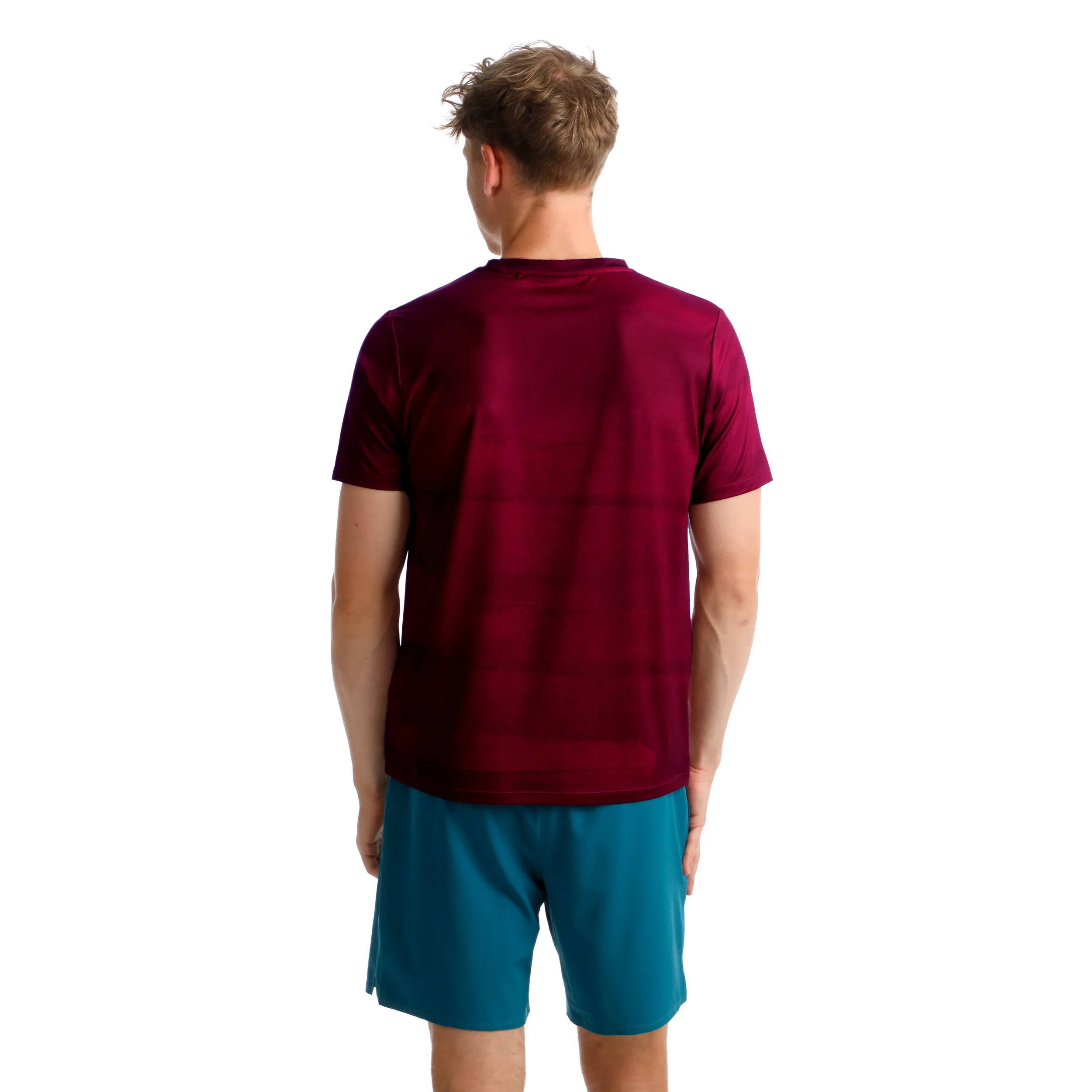 Create Receiver Wipe Camiseta De Manga Corta Hombres-Rojo Vino,Blanco - Image 6