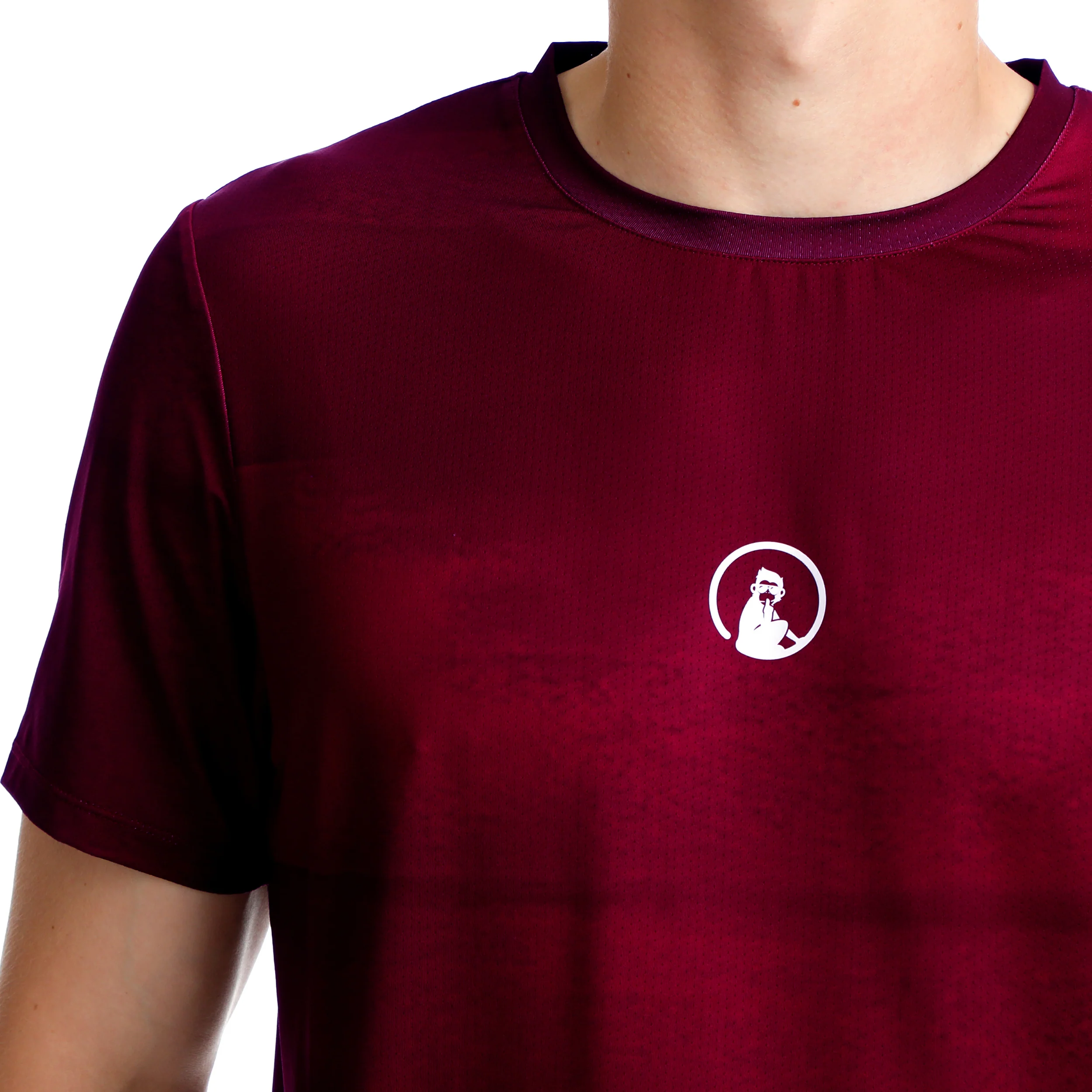 Create Receiver Wipe Camiseta De Manga Corta Hombres-Rojo Vino,Blanco - Image 7