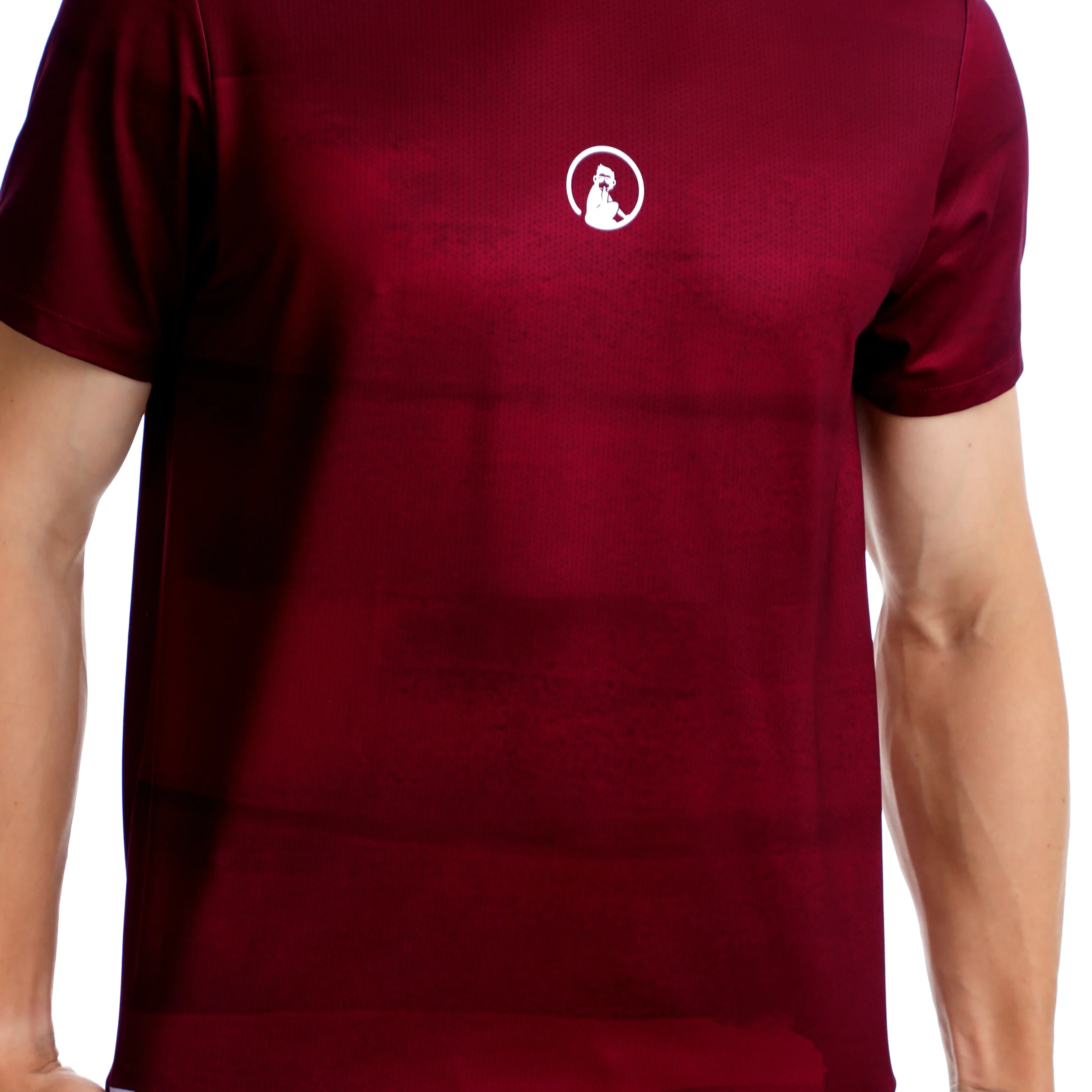 Create Receiver Wipe Camiseta De Manga Corta Hombres-Rojo Vino,Blanco - Image 8