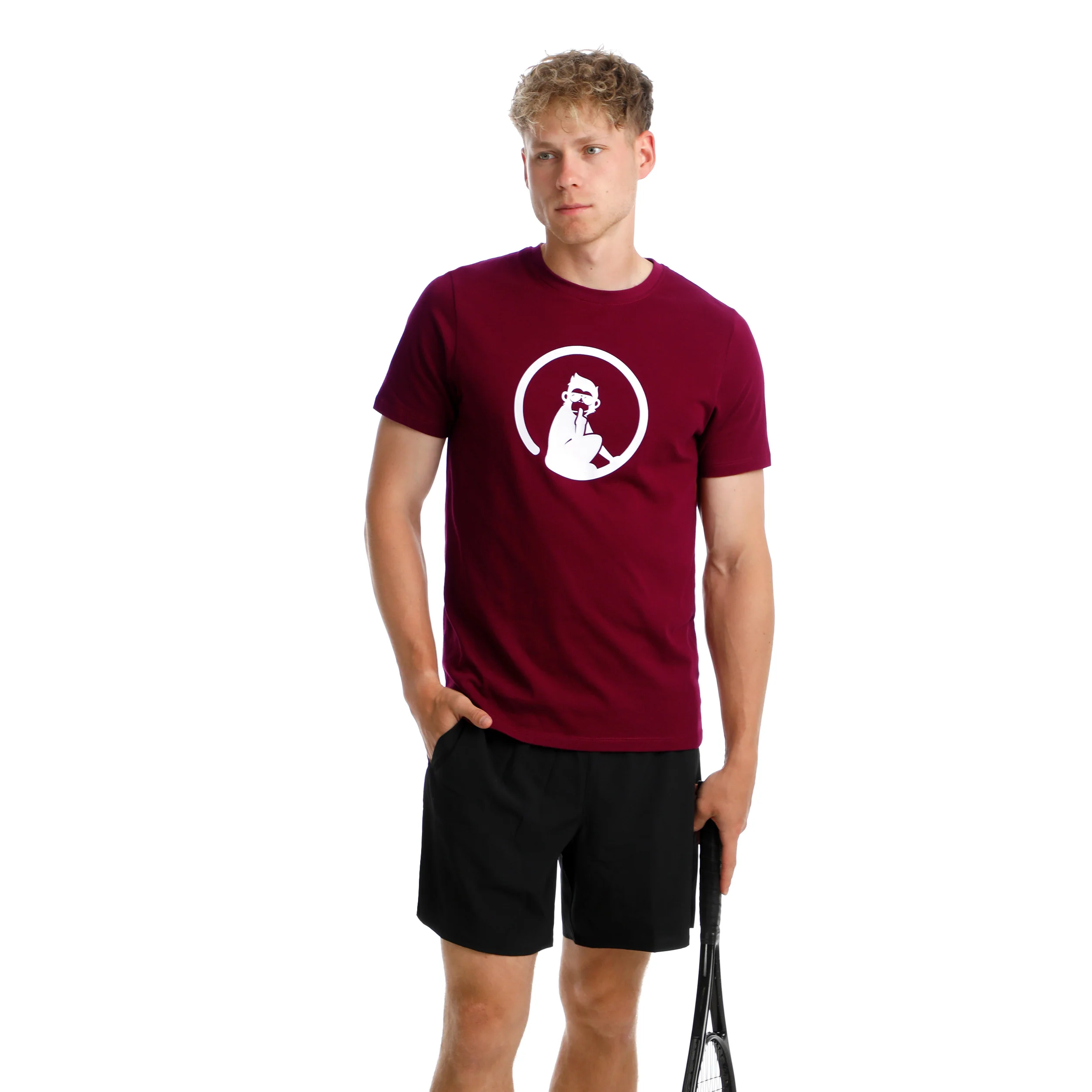 Create Trainings Camiseta De Manga Corta Hombres-Rojo Vino,Blanco - Image 5