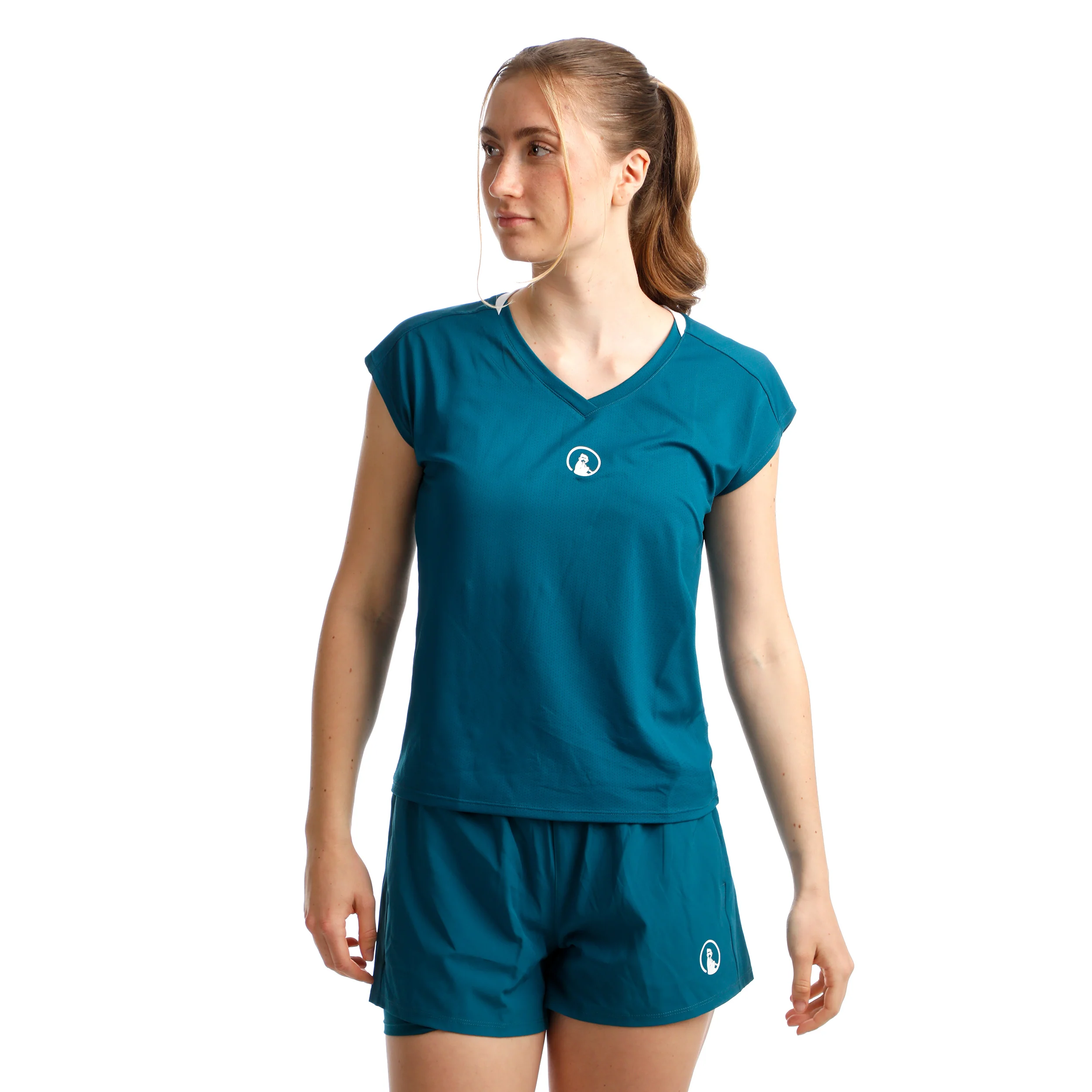 Create Volley Camiseta De Manga Corta Mujeres-Color Petróleo,Blanco - Image 5