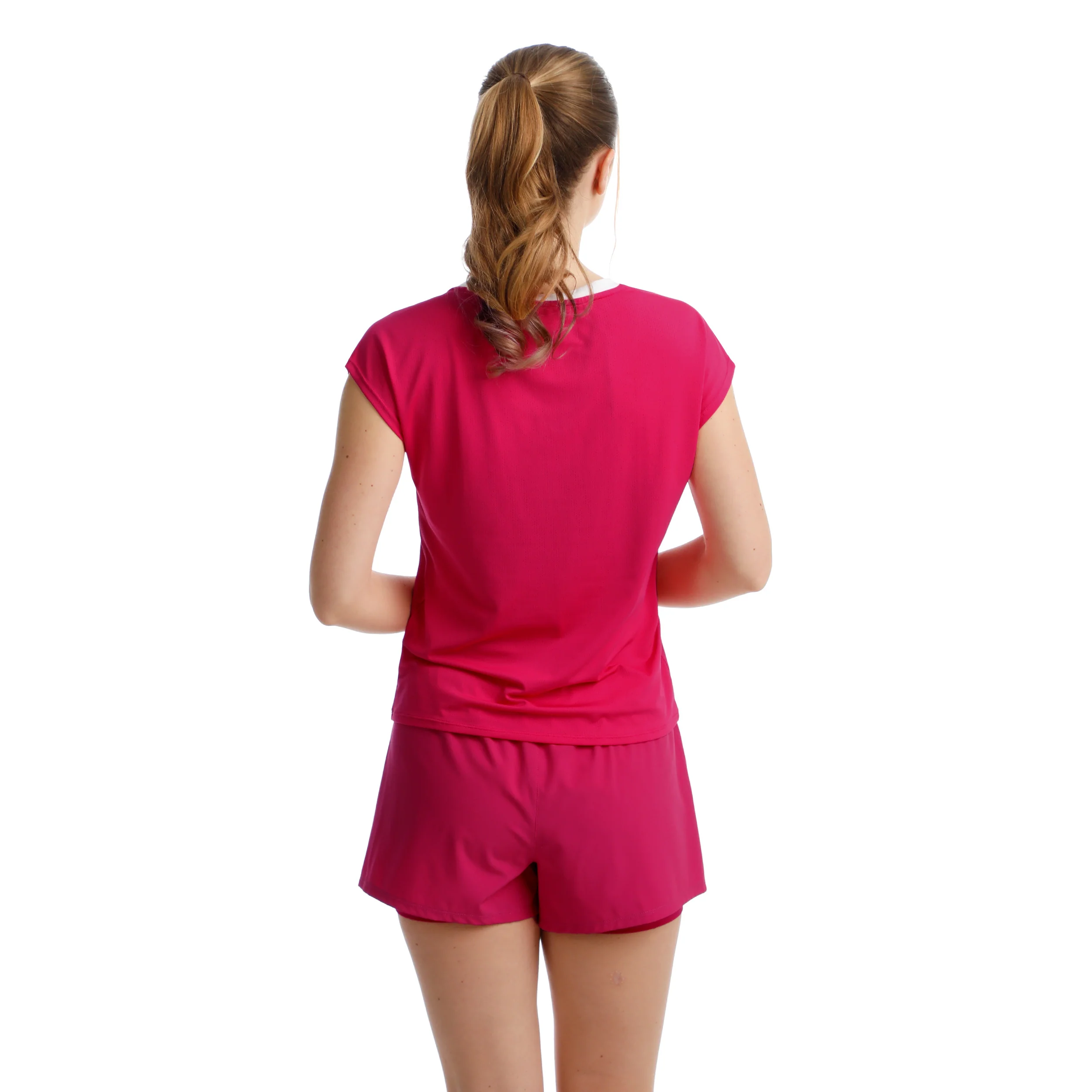Create Volley Camiseta De Manga Corta Mujeres-Rosa,Blanco - Image 6