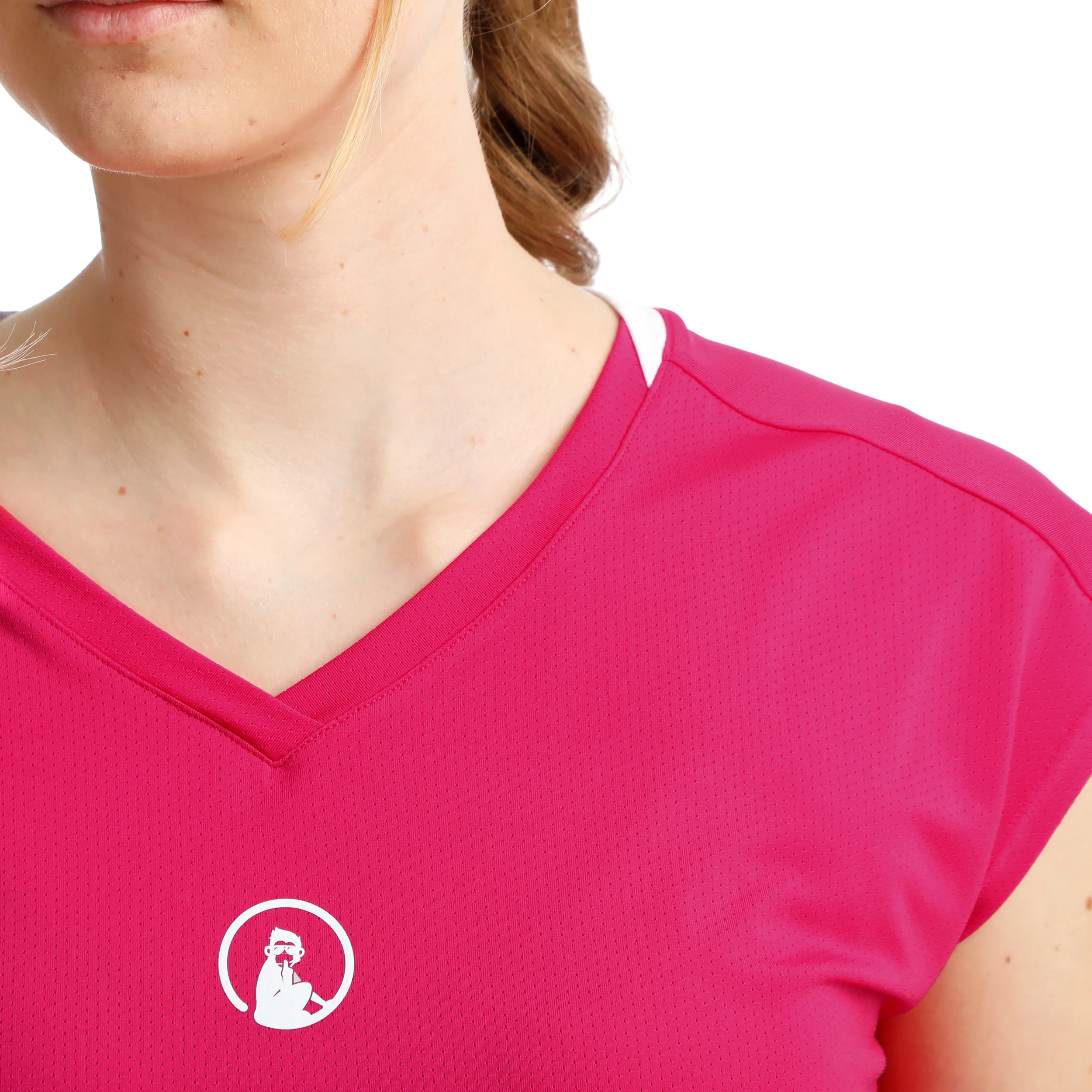 Create Volley Camiseta De Manga Corta Mujeres-Rosa,Blanco - Image 7
