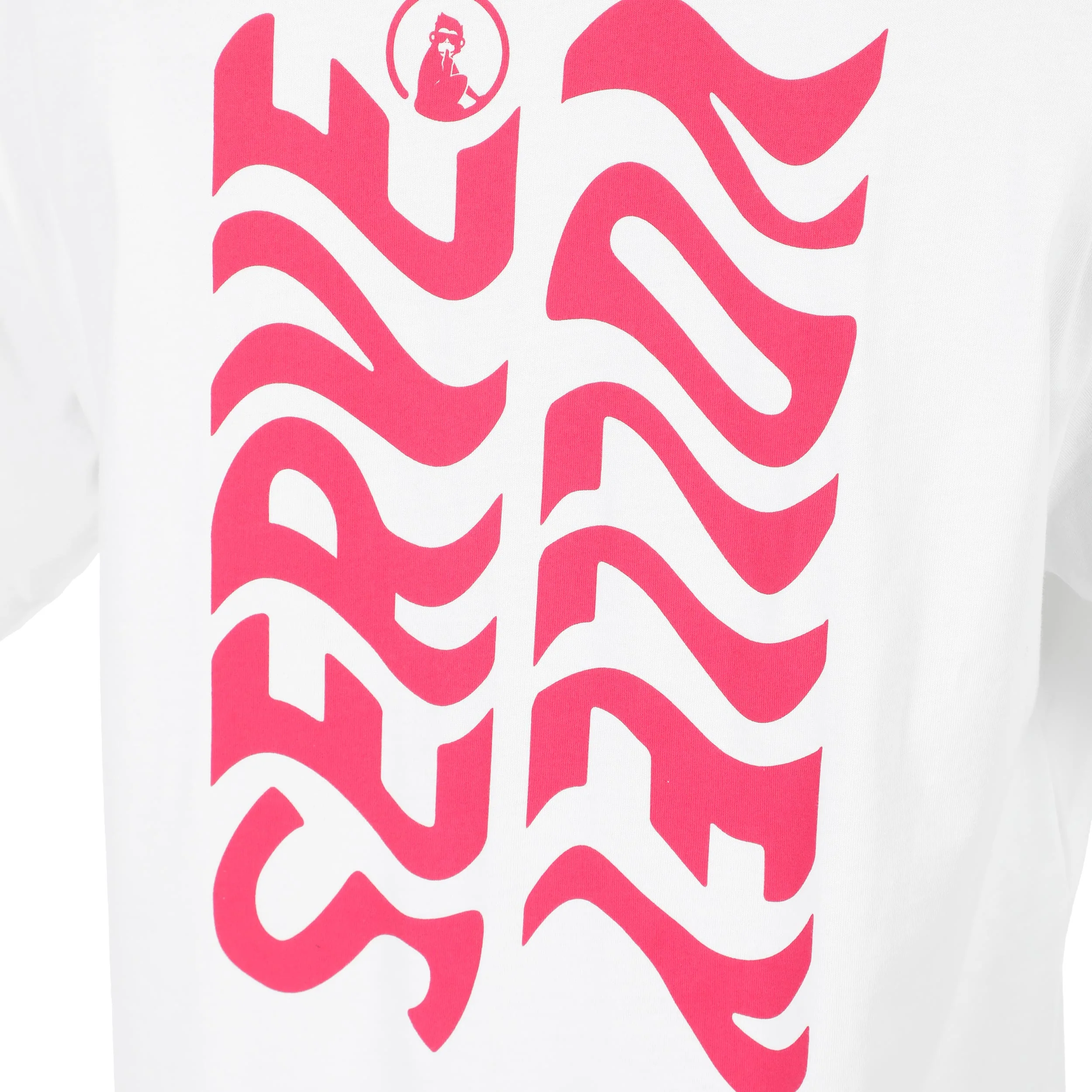 Create Wavy Boyfriend Camiseta De Manga Corta Mujeres-Blanco,Rosa - Image 5