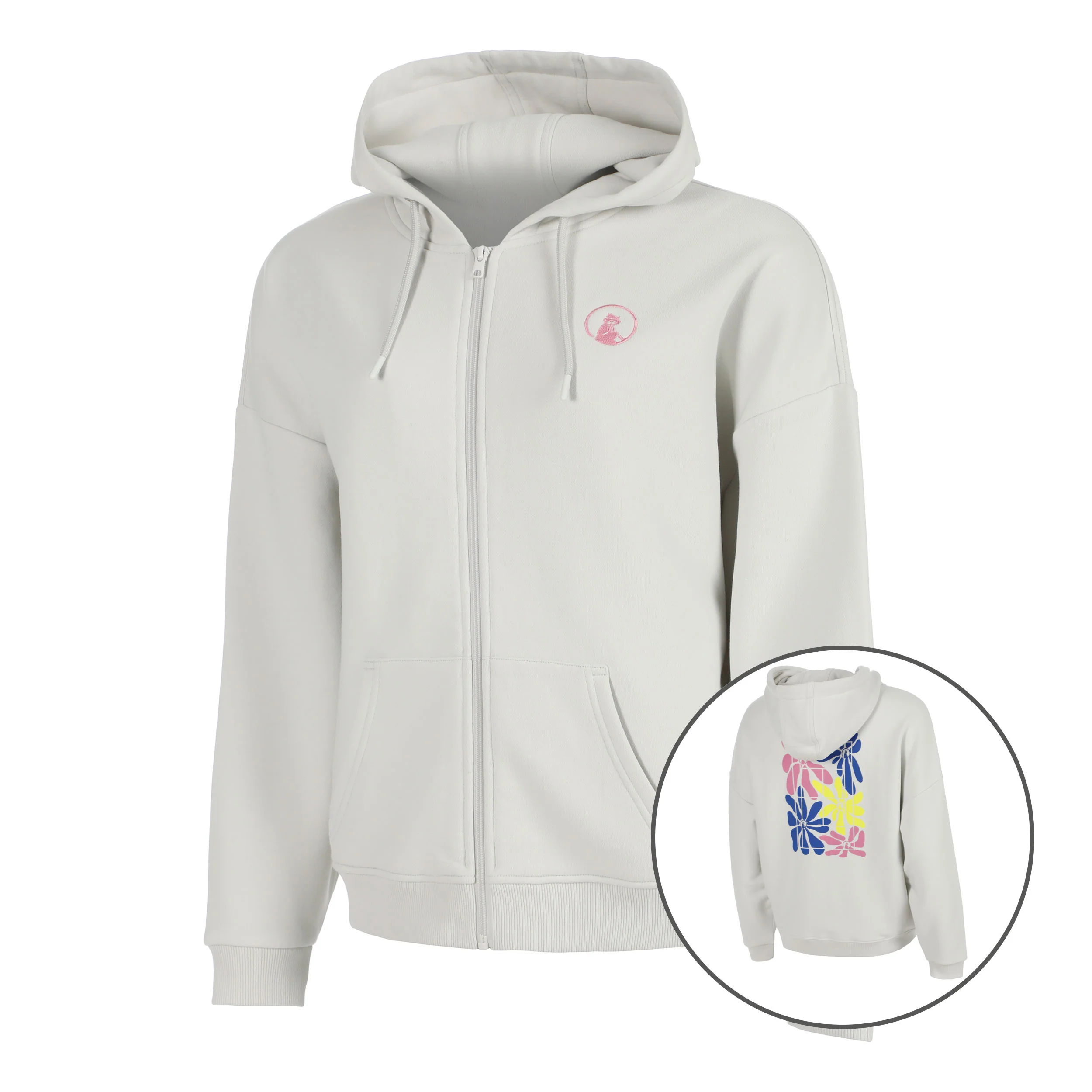Crush Court Sudadera con cremallera Mujeres-gris claro, rosa