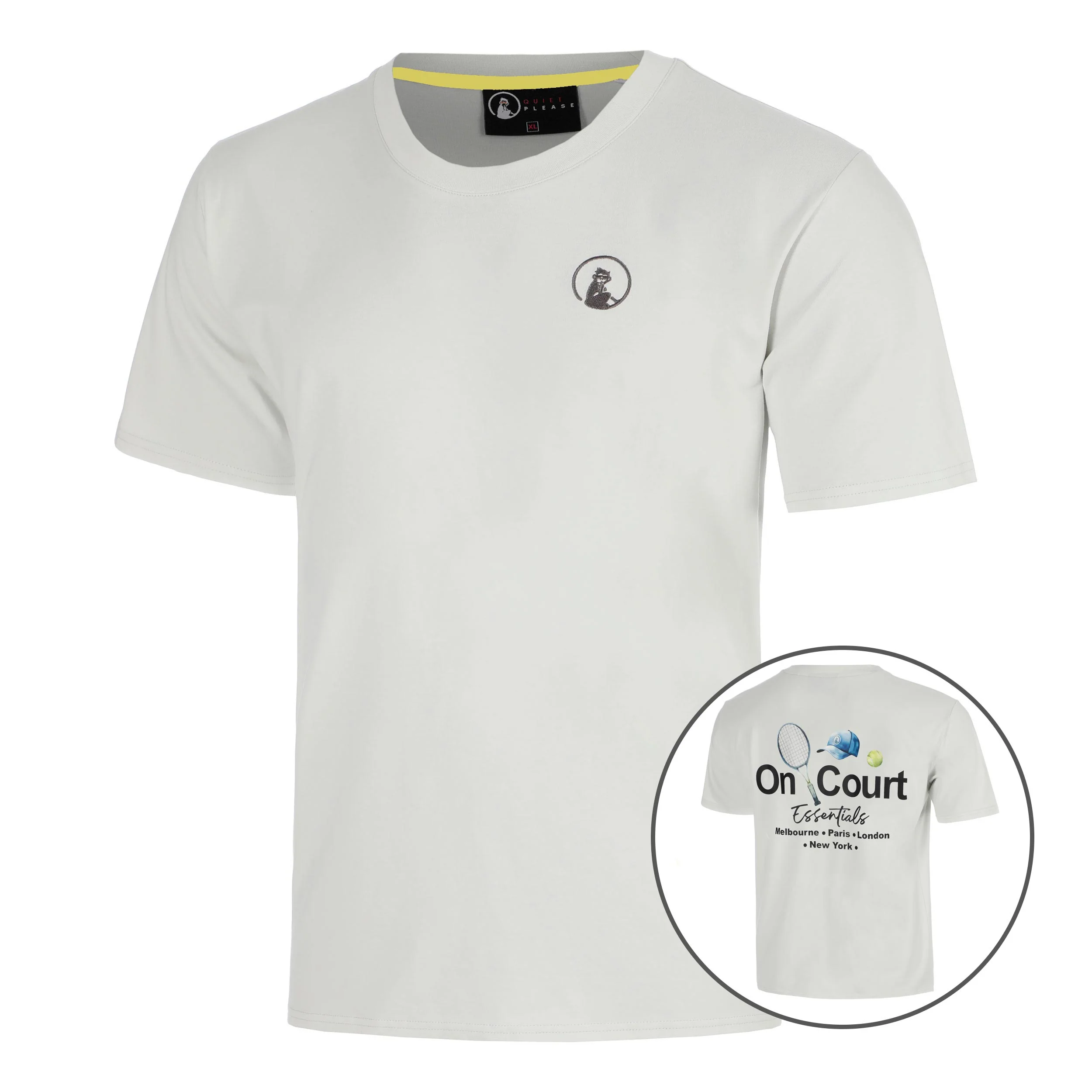 Crush On Court Essentials Camiseta de manga corta Hombres-gris claro, negro