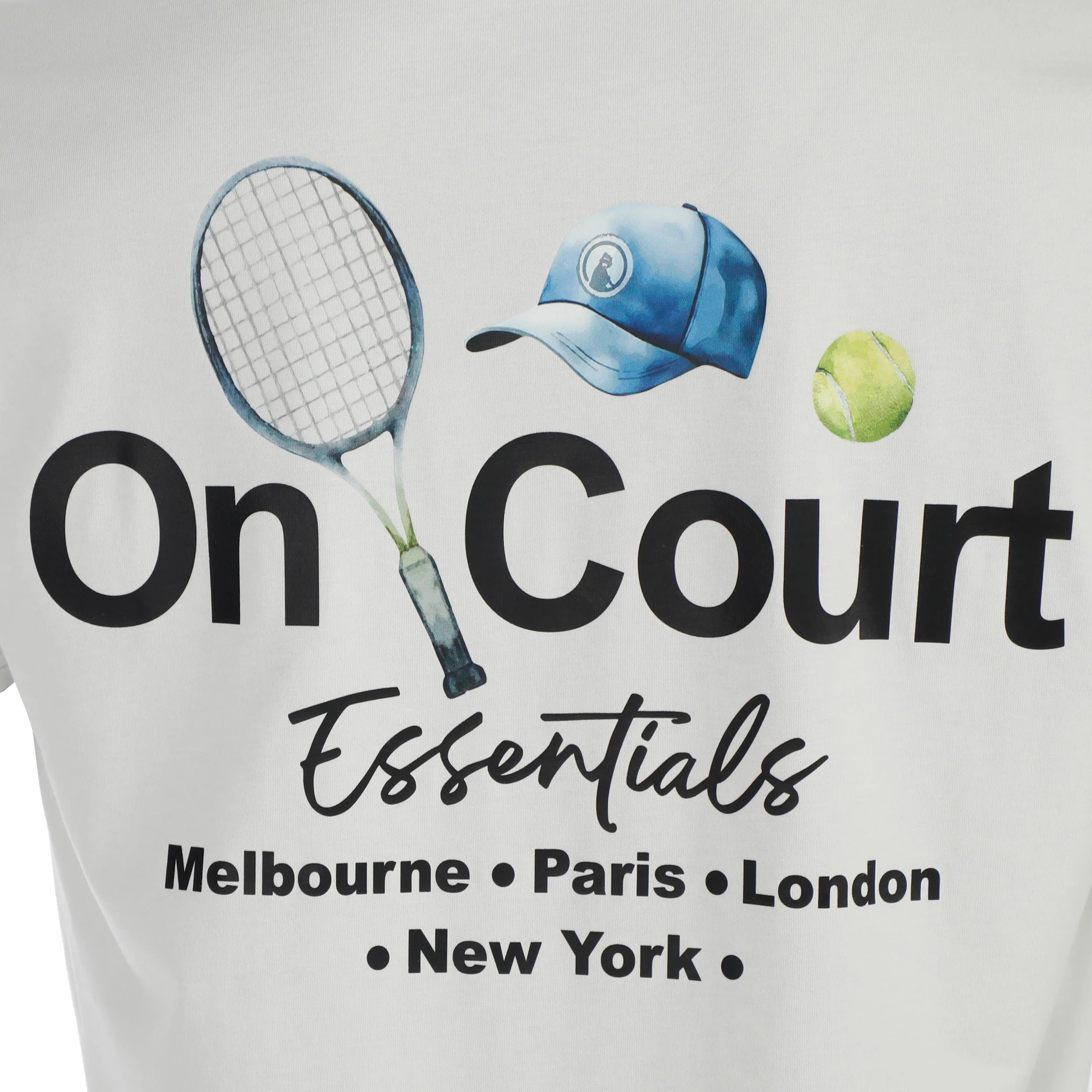 Crush On Court Essentials Camiseta de manga corta Hombres-gris claro, negro - Image 5