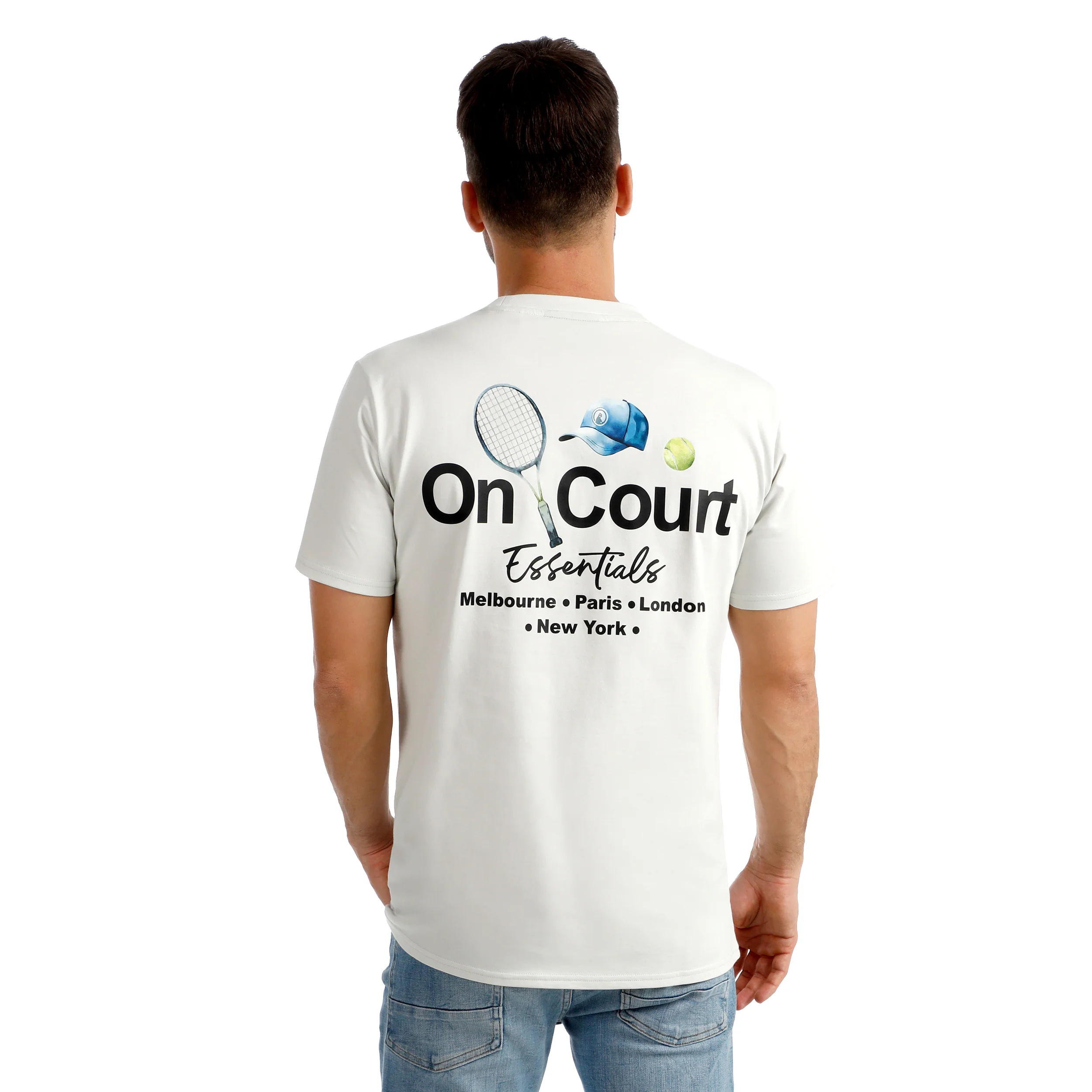 Crush On Court Essentials Camiseta de manga corta Hombres-gris claro, negro - Image 7
