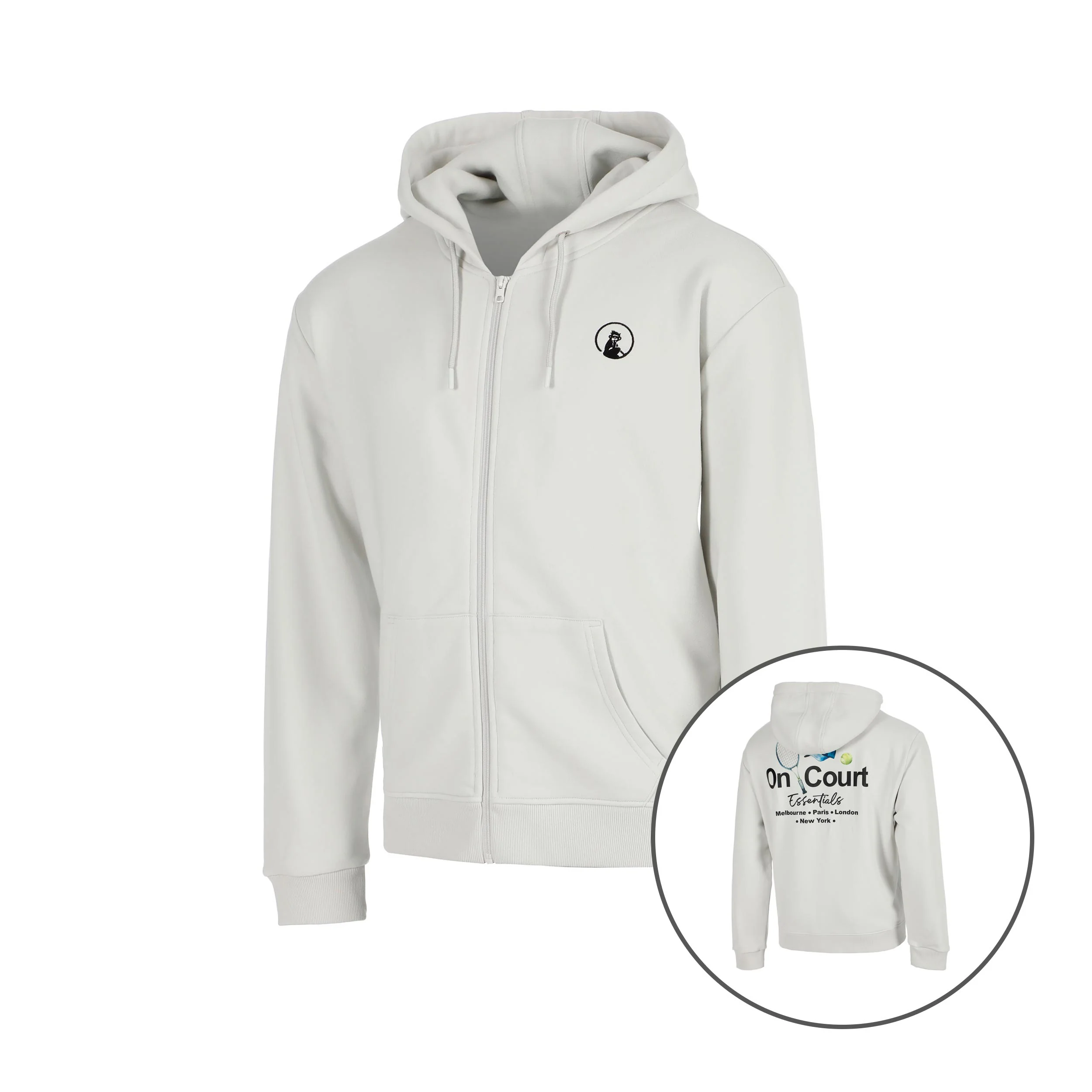 Crush On Court Essentials Sudadera con cremallera Chicos-gris claro, negro
