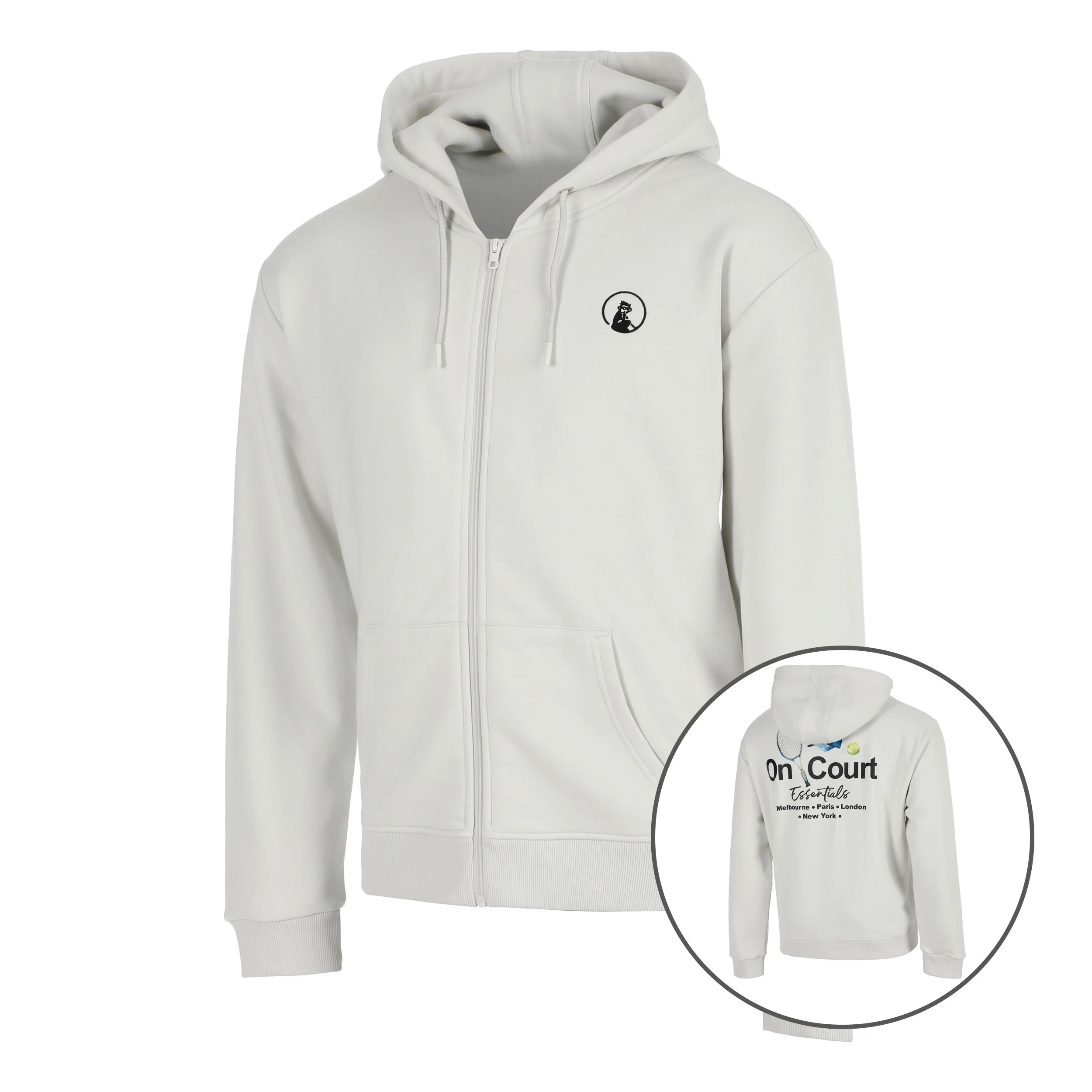 Crush On Court Essentials Sudadera con cremallera Hombres-gris claro, negro