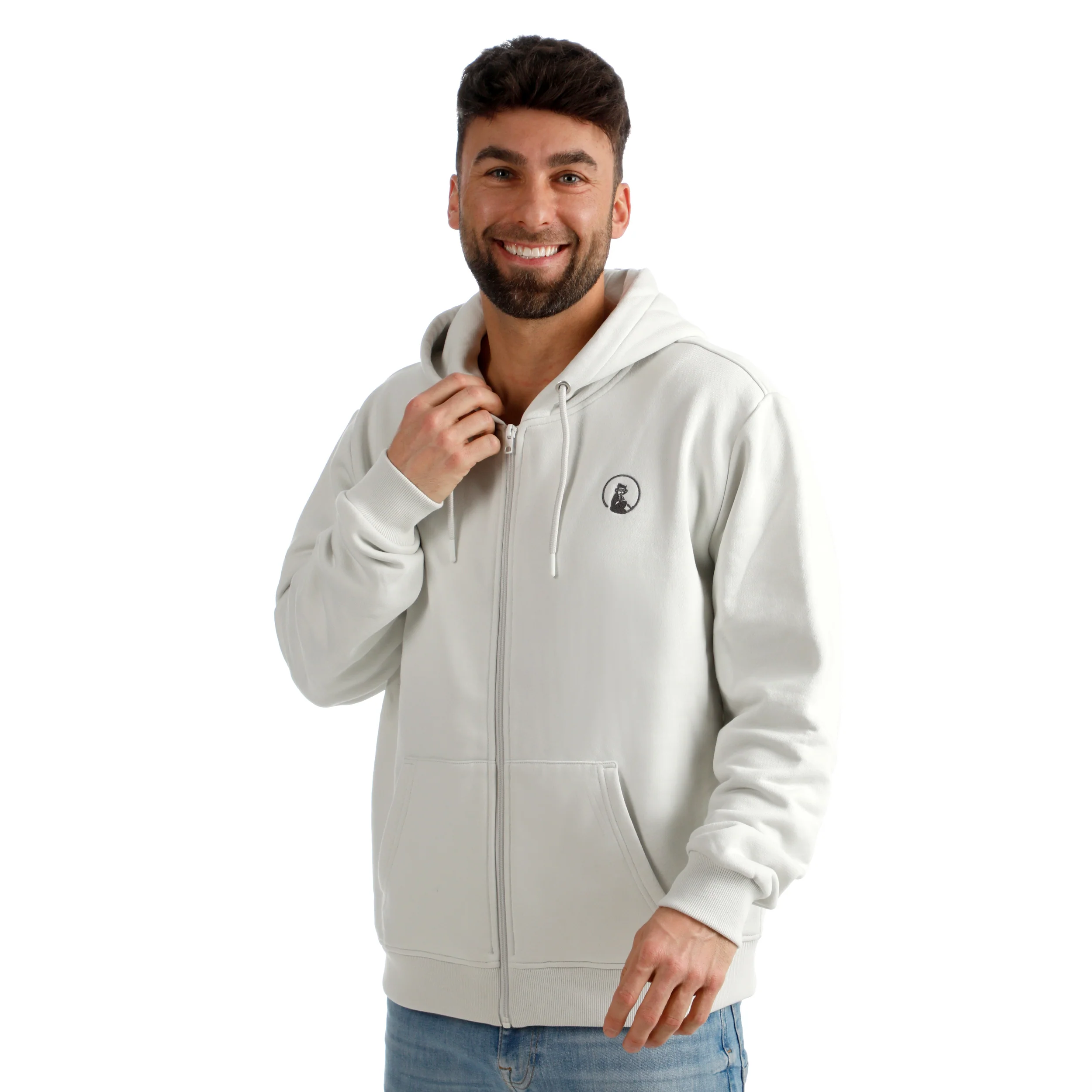 Crush On Court Essentials Sudadera con cremallera Hombres-gris claro, negro - Image 7
