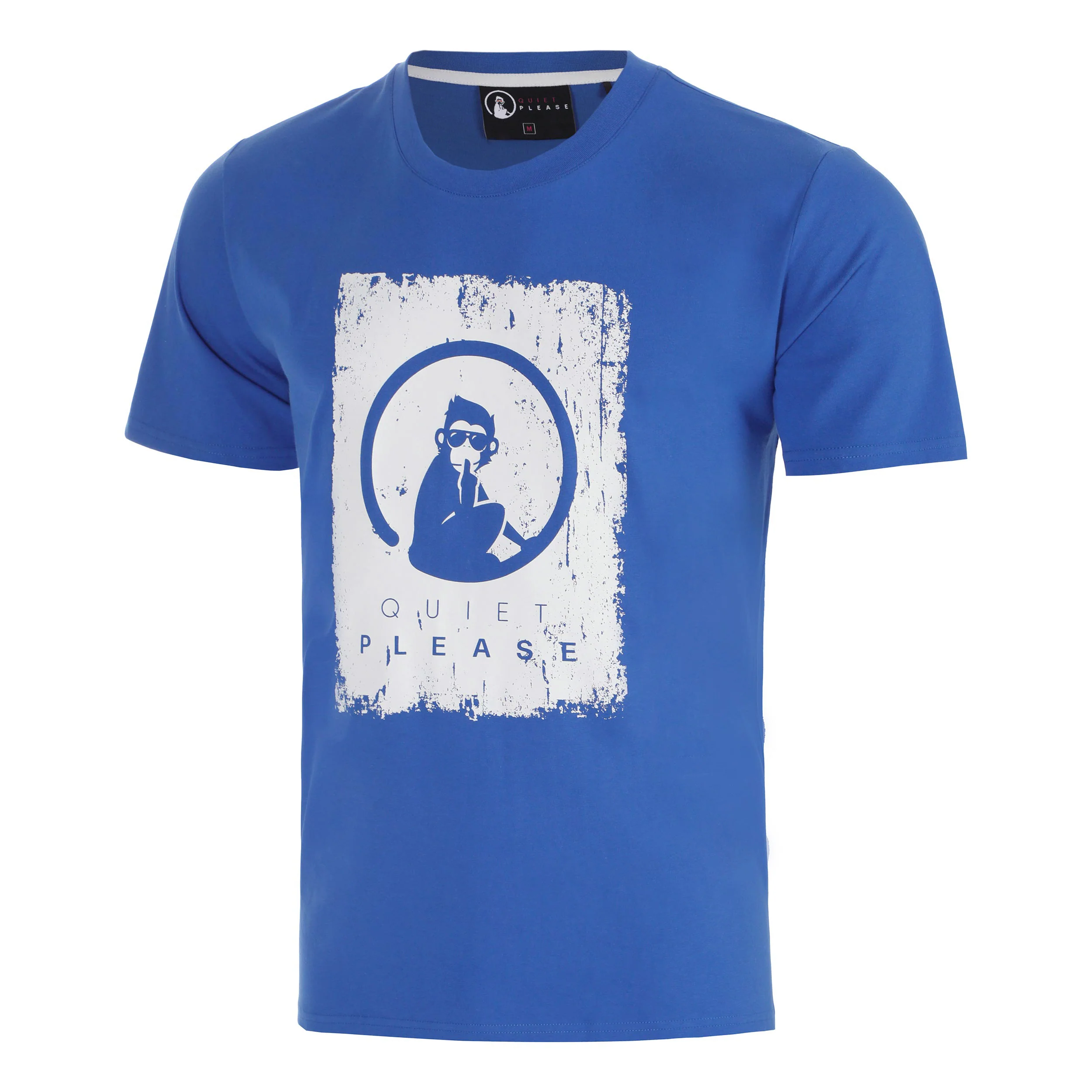 Crush Scraped Camiseta de manga corta Hombres-azul, blanco