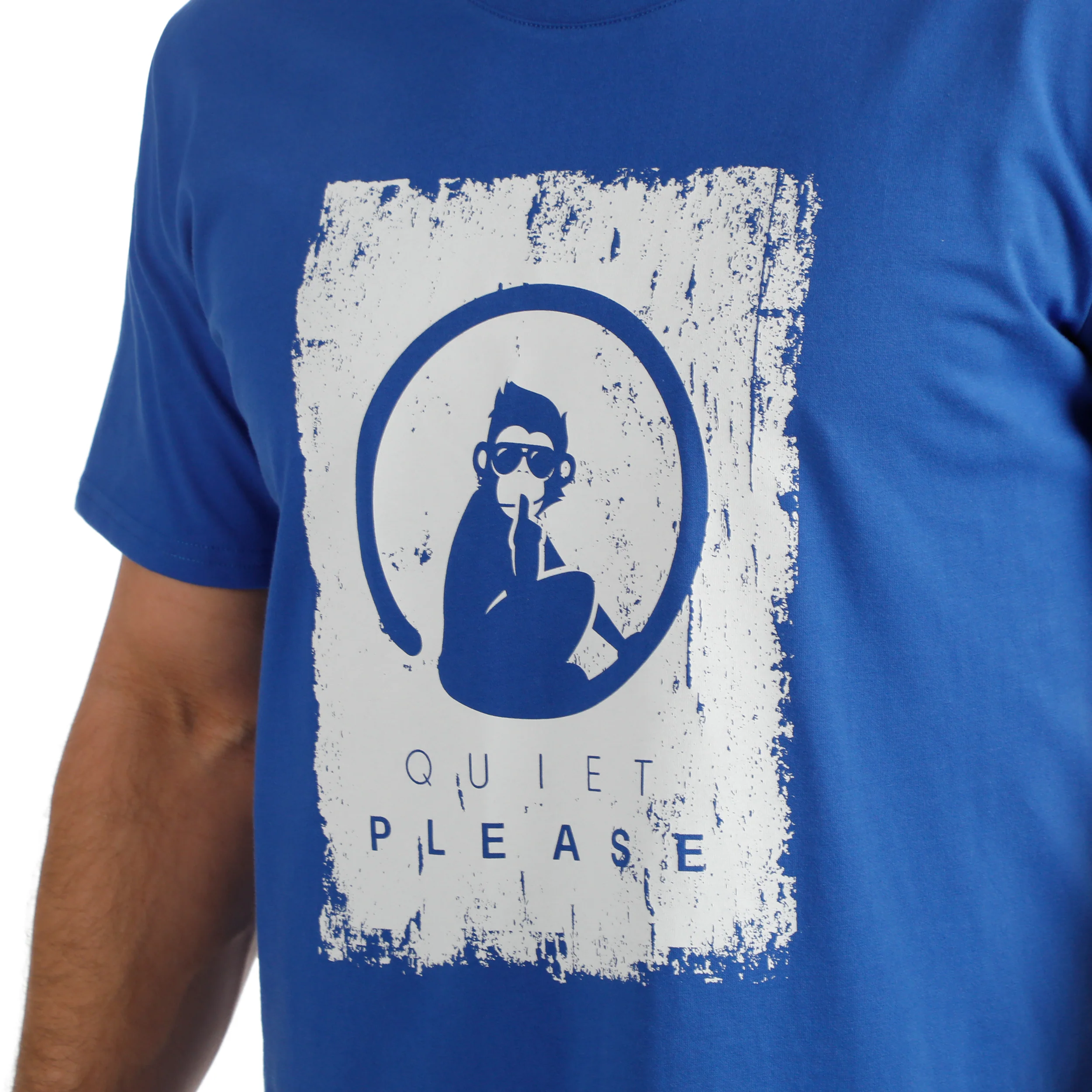 Crush Scraped Camiseta de manga corta Hombres-azul, blanco - Image 6