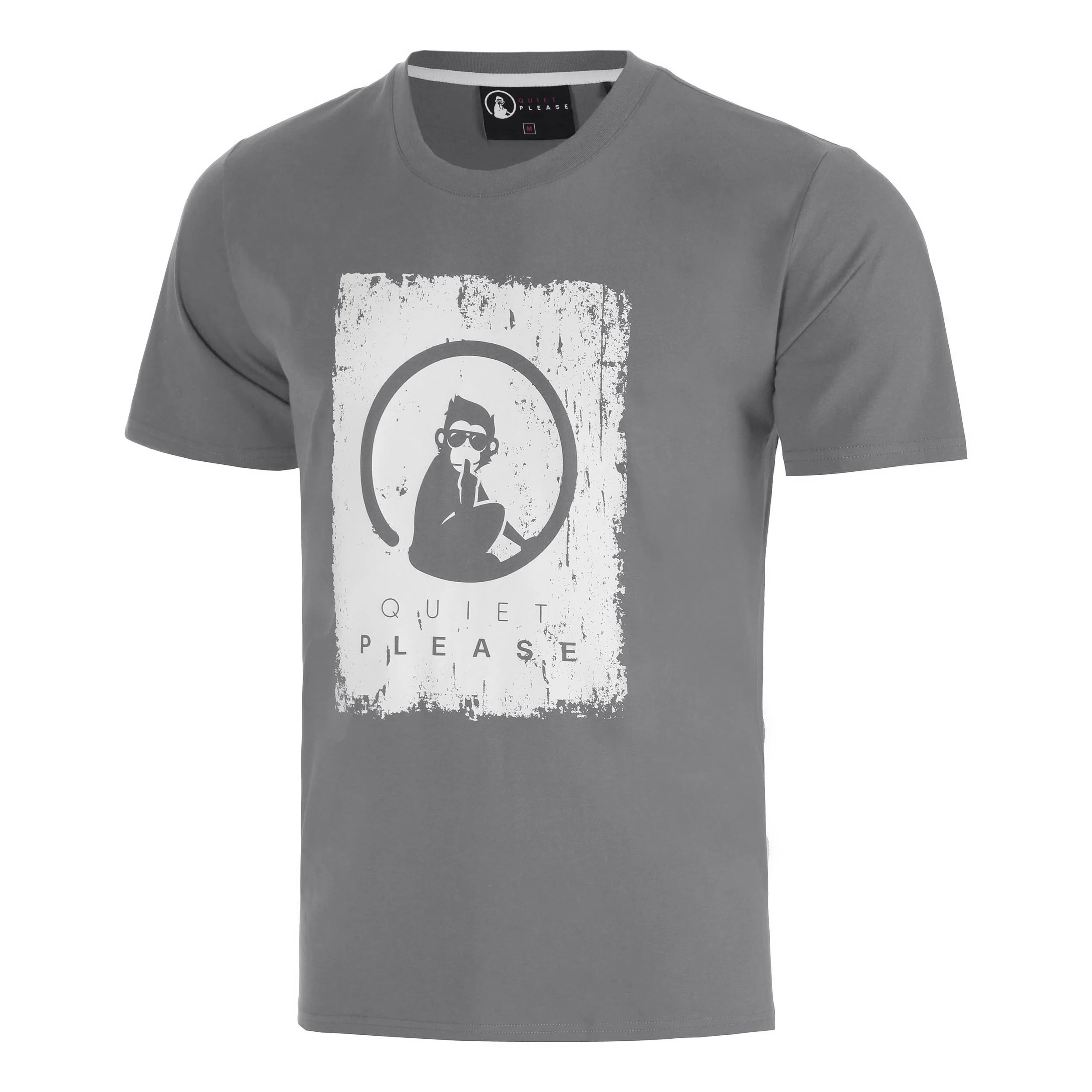 Crush Scraped Camiseta de manga corta Hombres-gris oscuro, gris claro