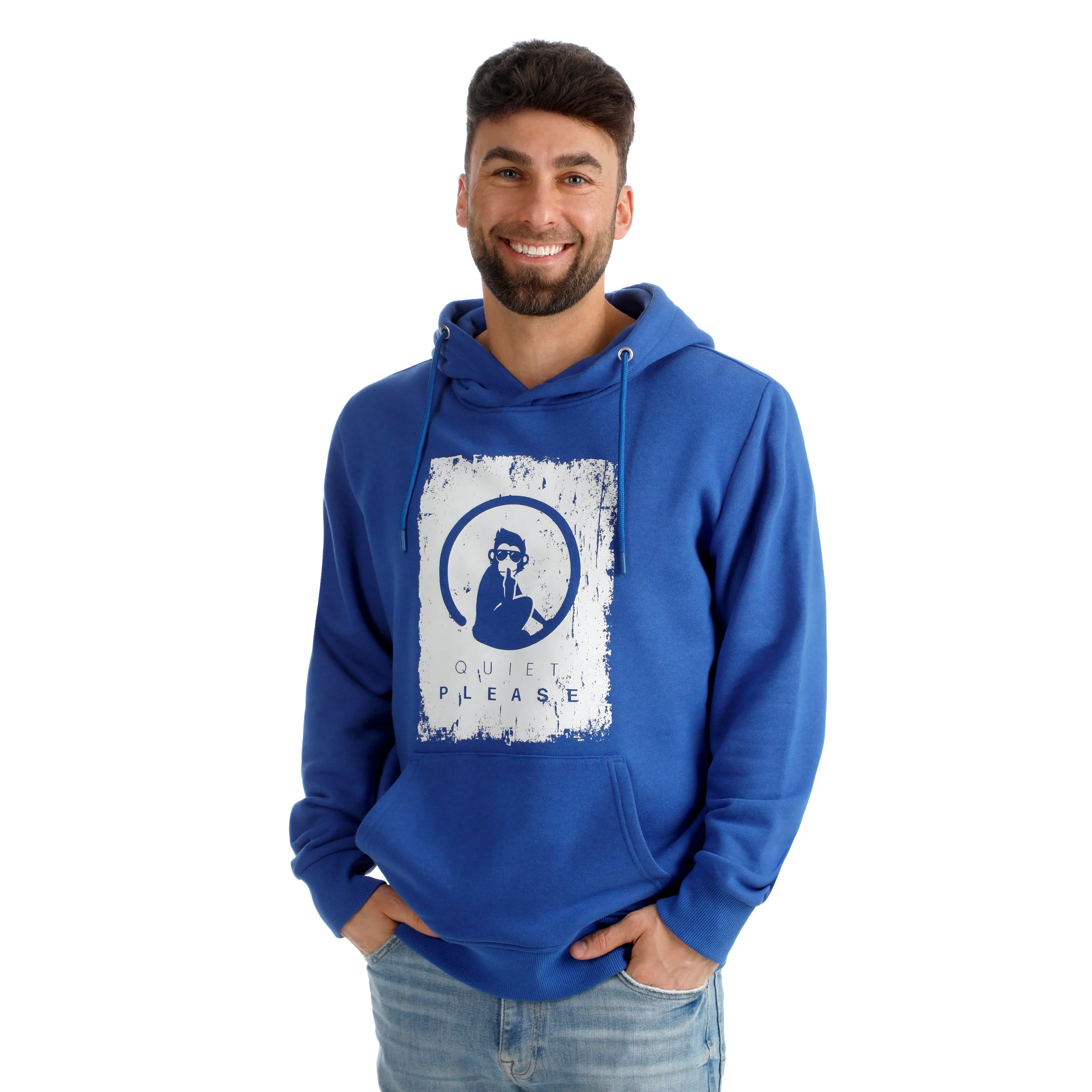 Crush Scraped Sudadera con capucha Hombres-azul, blanco - Image 5