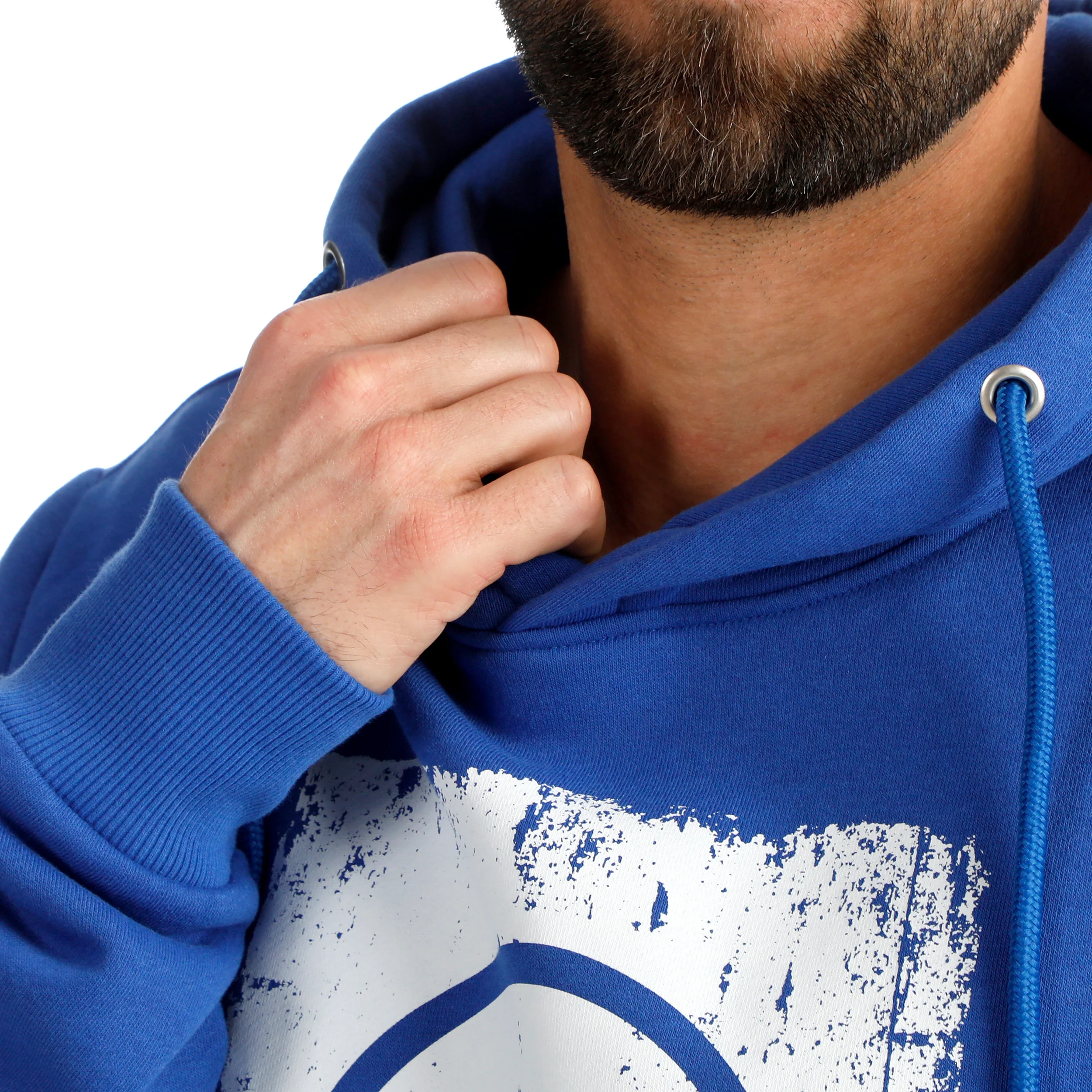 Crush Scraped Sudadera con capucha Hombres-azul, blanco - Image 8