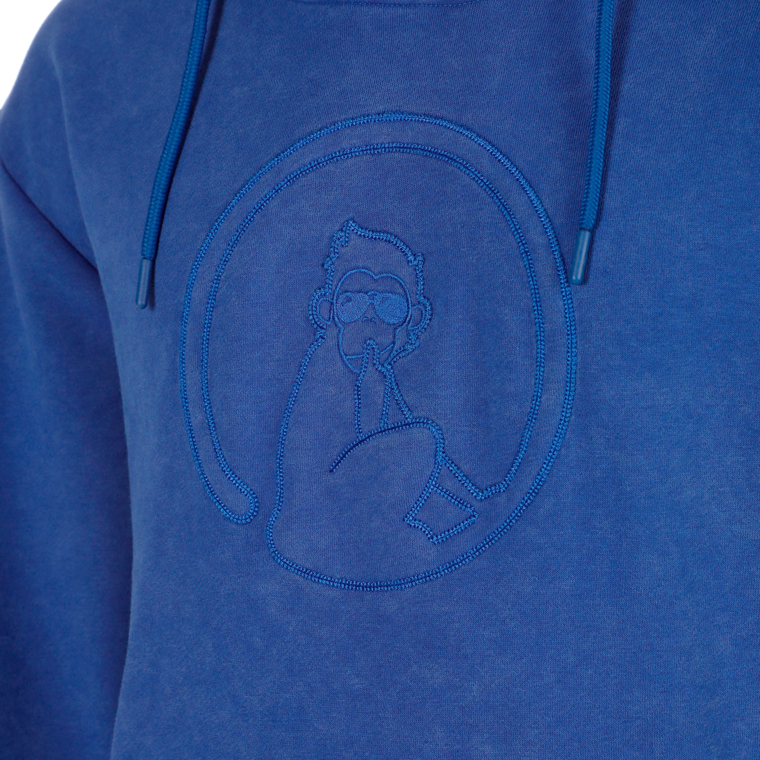 Crush Washed Out Loose Fit Sudadera con capucha Hombres-azul - Image 3
