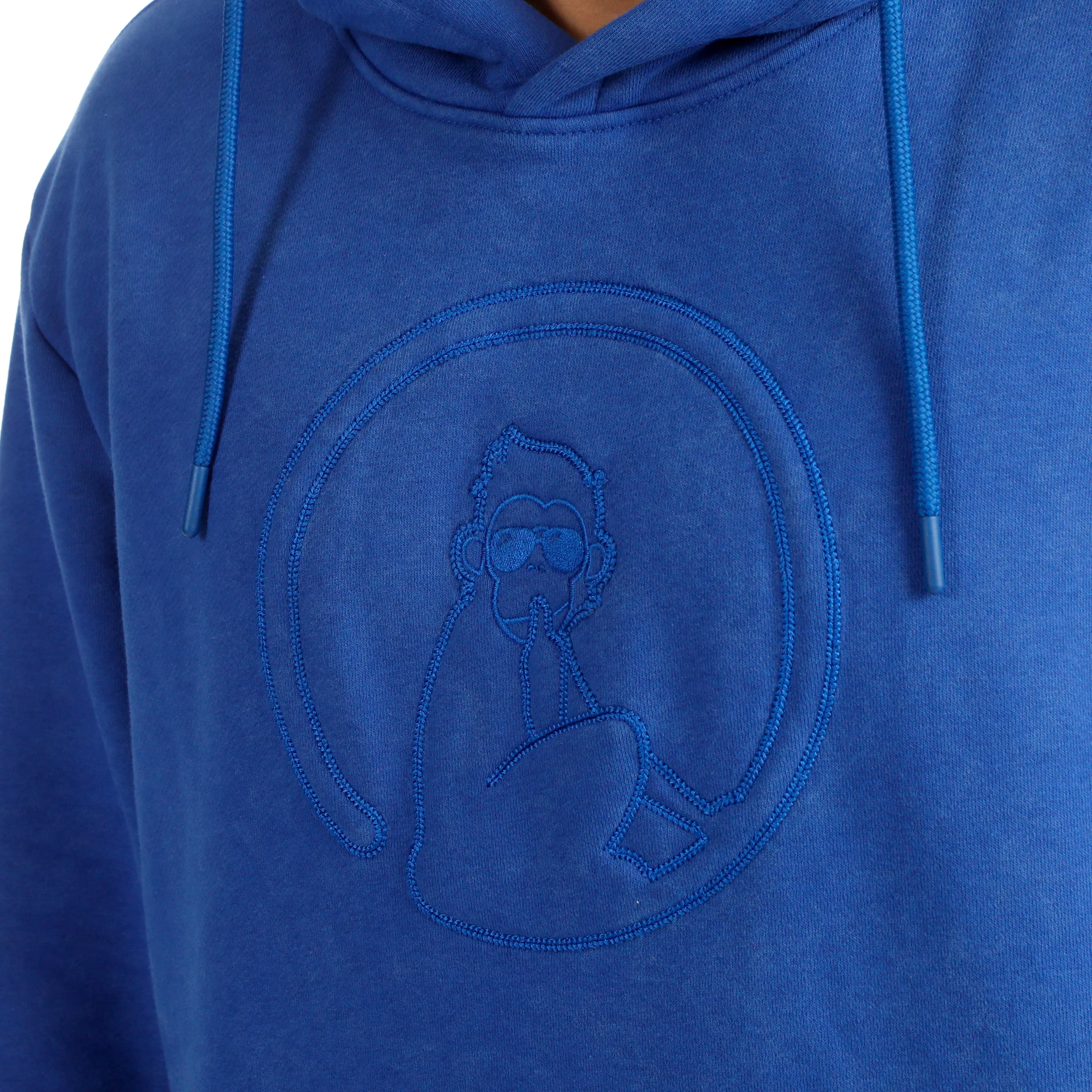 Crush Washed Out Loose Fit Sudadera con capucha Hombres-azul - Image 9