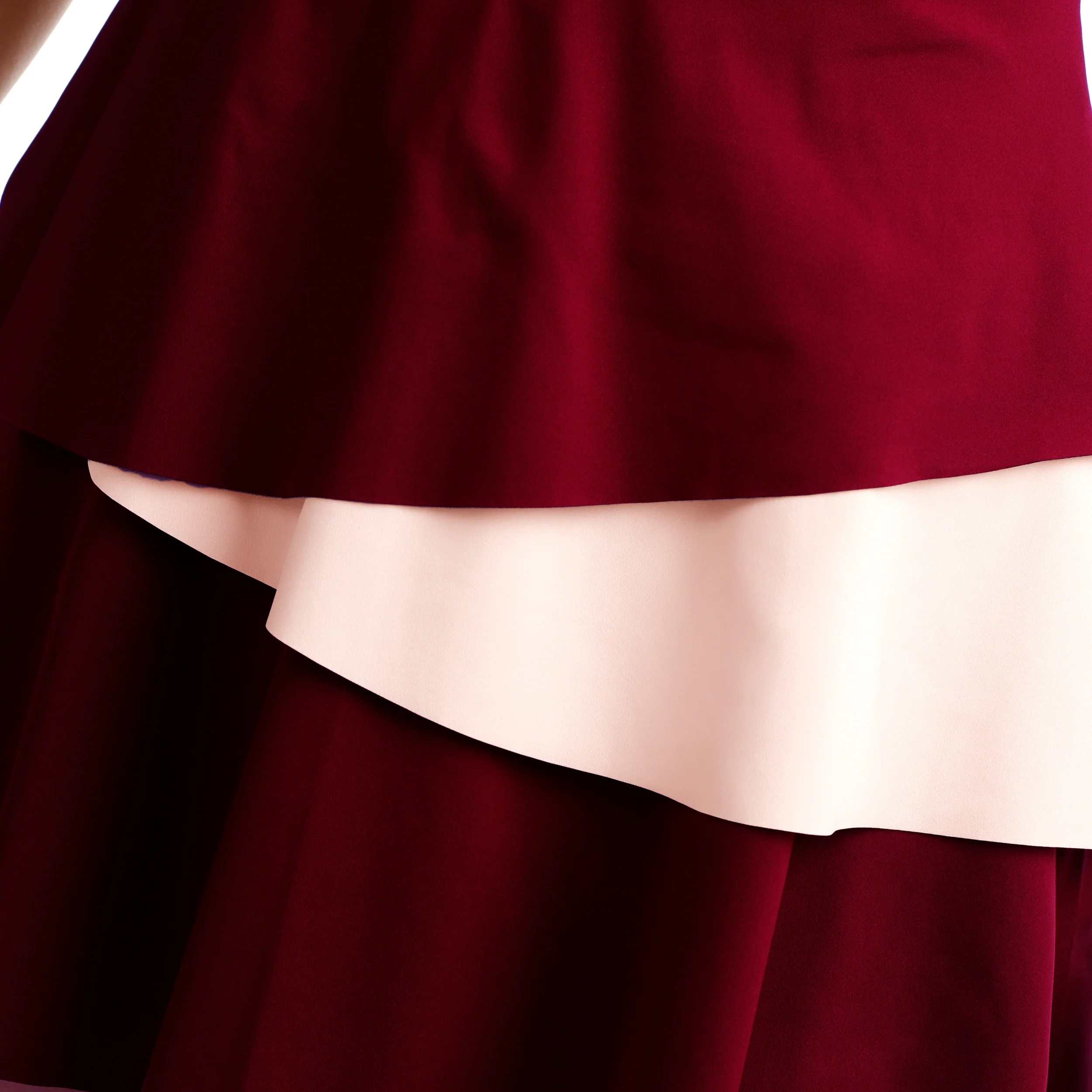 Endlessly Flounce Vestido Mujeres-Rojo Vino,Rosa - Image 10