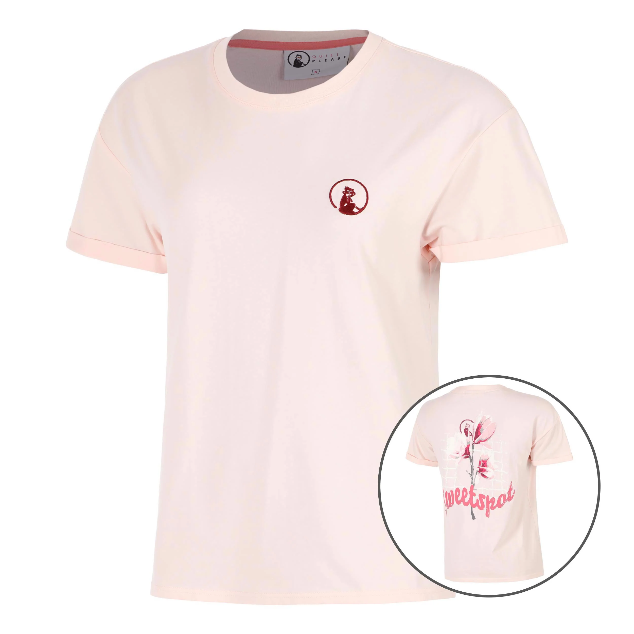 Endlessly Flower Camiseta De Manga Corta Mujeres-Rosa,Multicolor