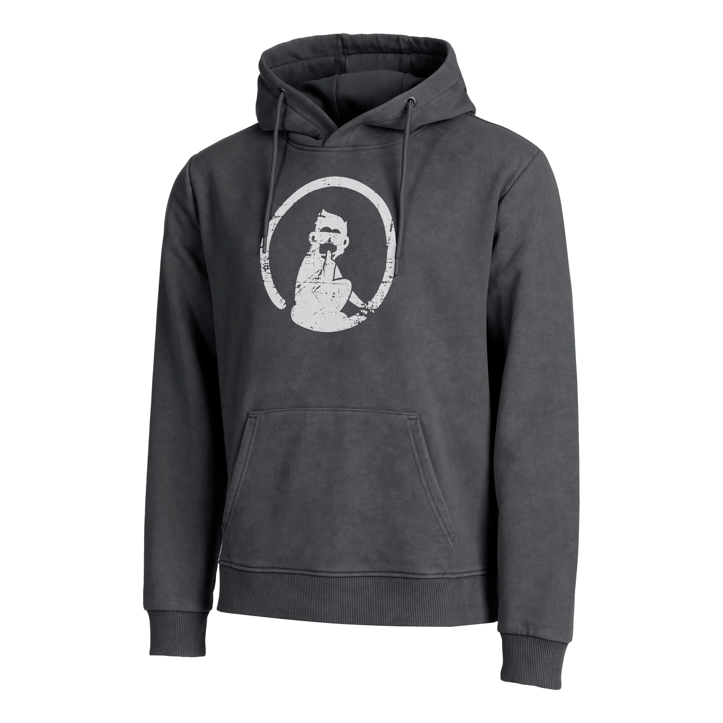 Endlessly Washed Out Loose Fit Sudadera Con Capucha Hombres-Antracita,Blanco