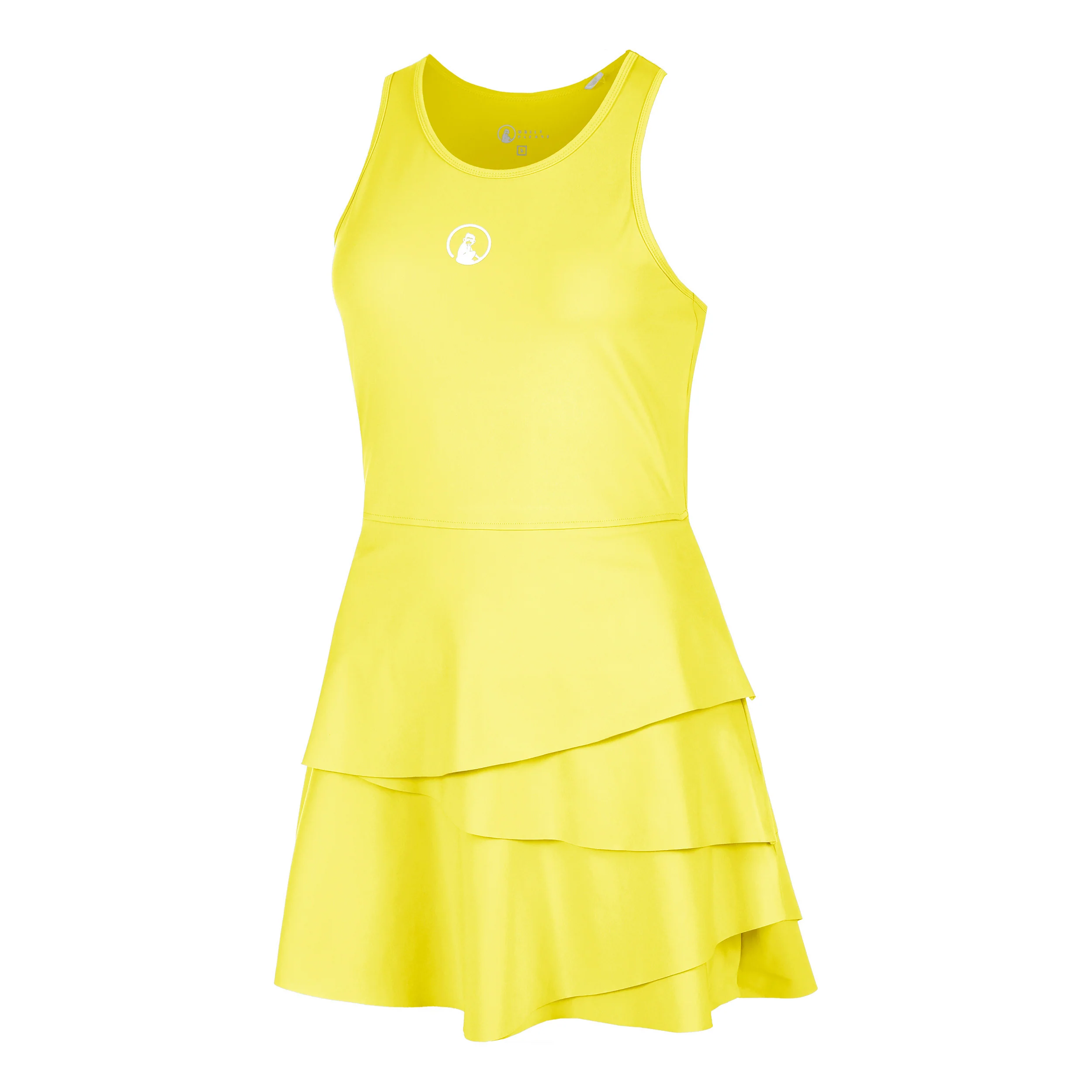 Flounce Vestido Mujeres - amarillo, blanco