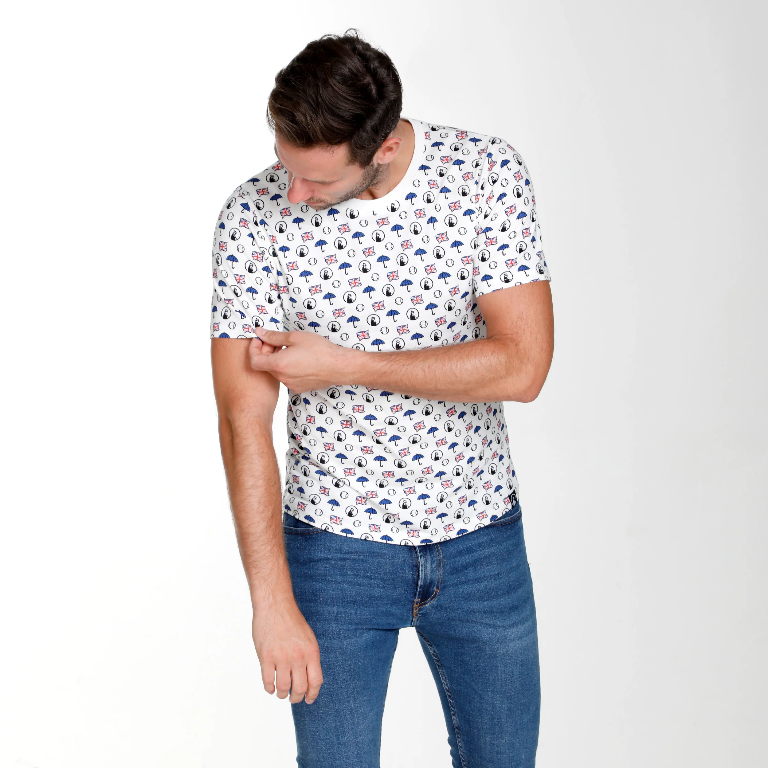 London Statement Camiseta De Manga Corta Hombres-Blanco,Multicolor - Image 3
